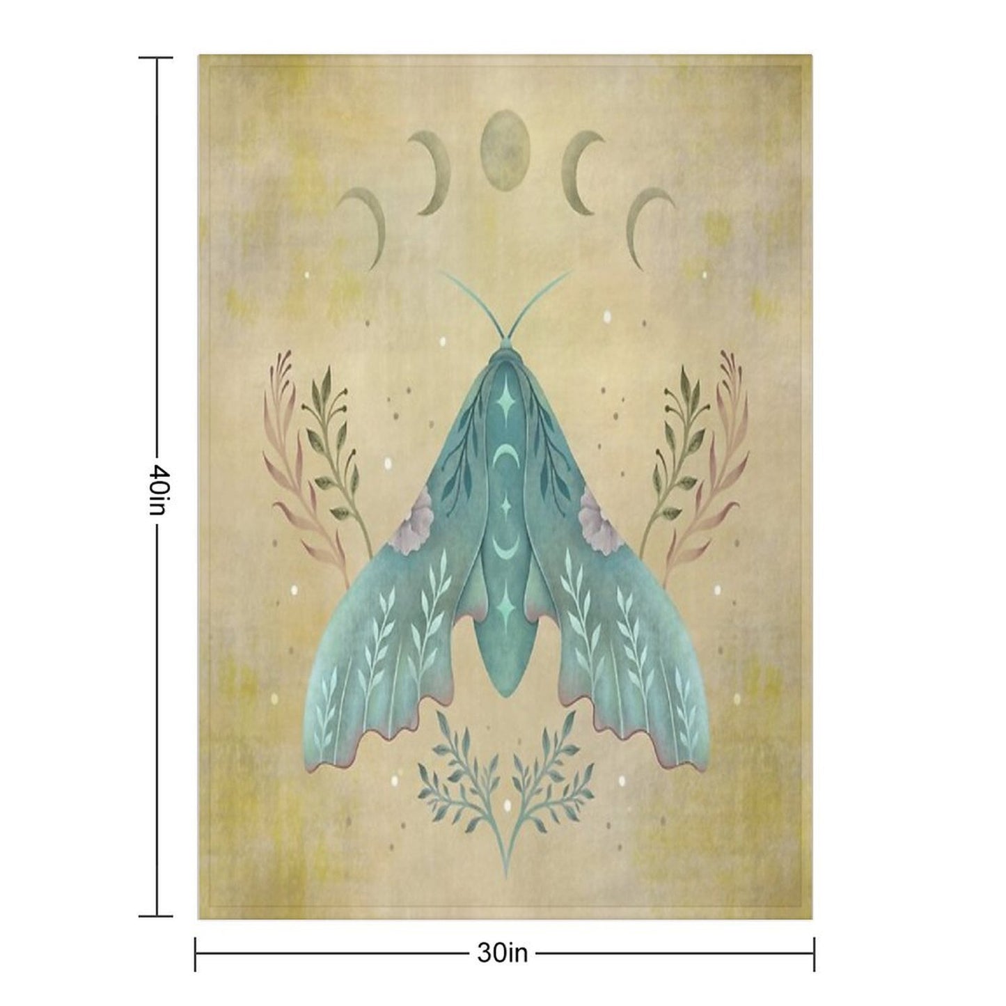 Luna And Moth - Oriental Vintage Anti-pilling Throw Blanket