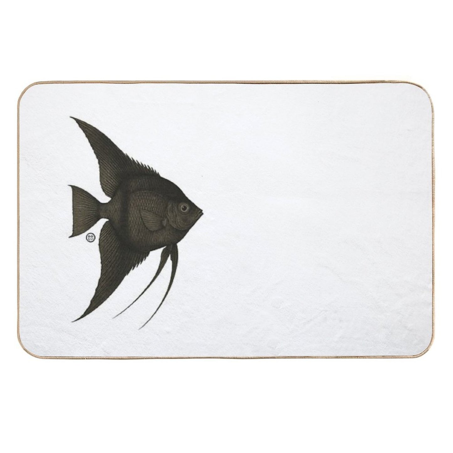 Black Angelfish - Vintage Japanese Style - Angel Fish Anti-Trip Bath Mat