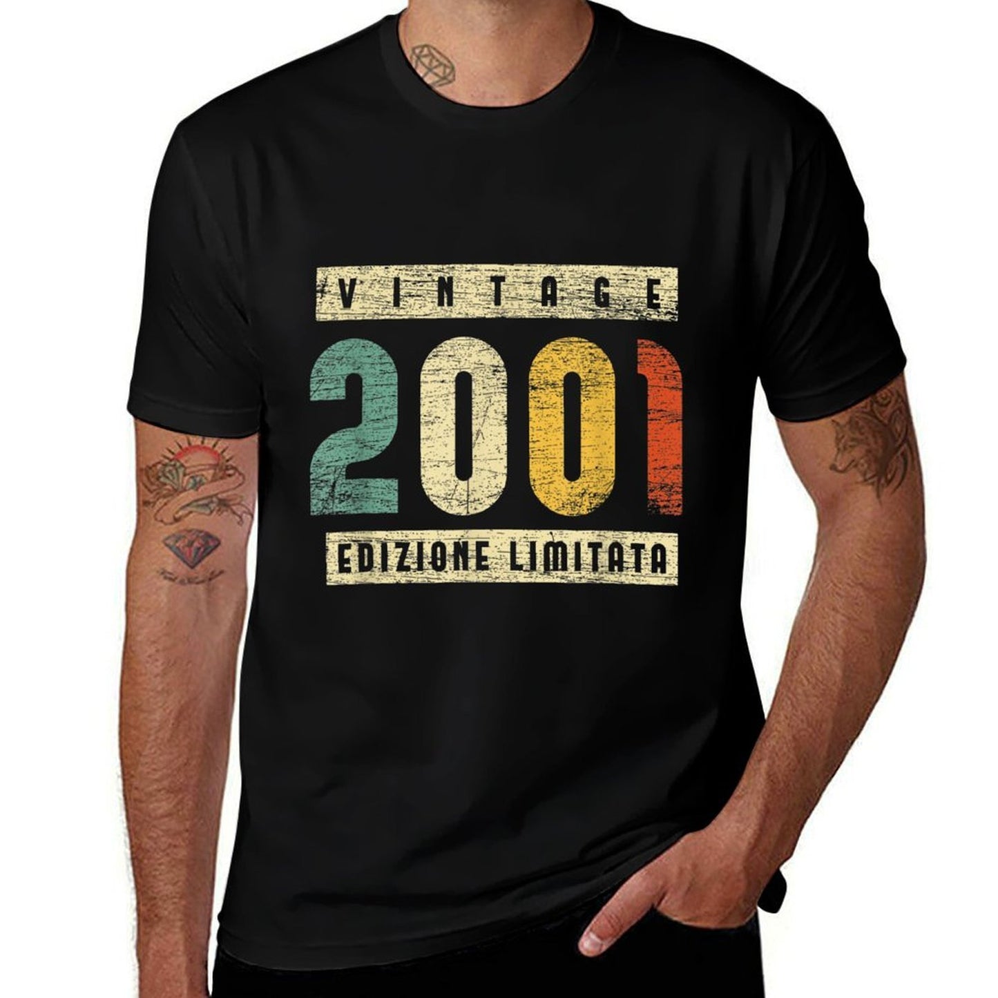 Limited Edition 2001 Womens Mens 21st Birthday Ribbed Collar T-Shirt