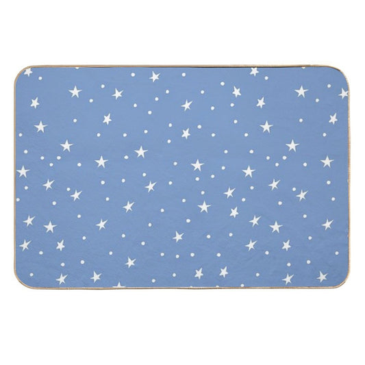 Doodle Stars on Cornflower  Rapid-Drying Bath Mat