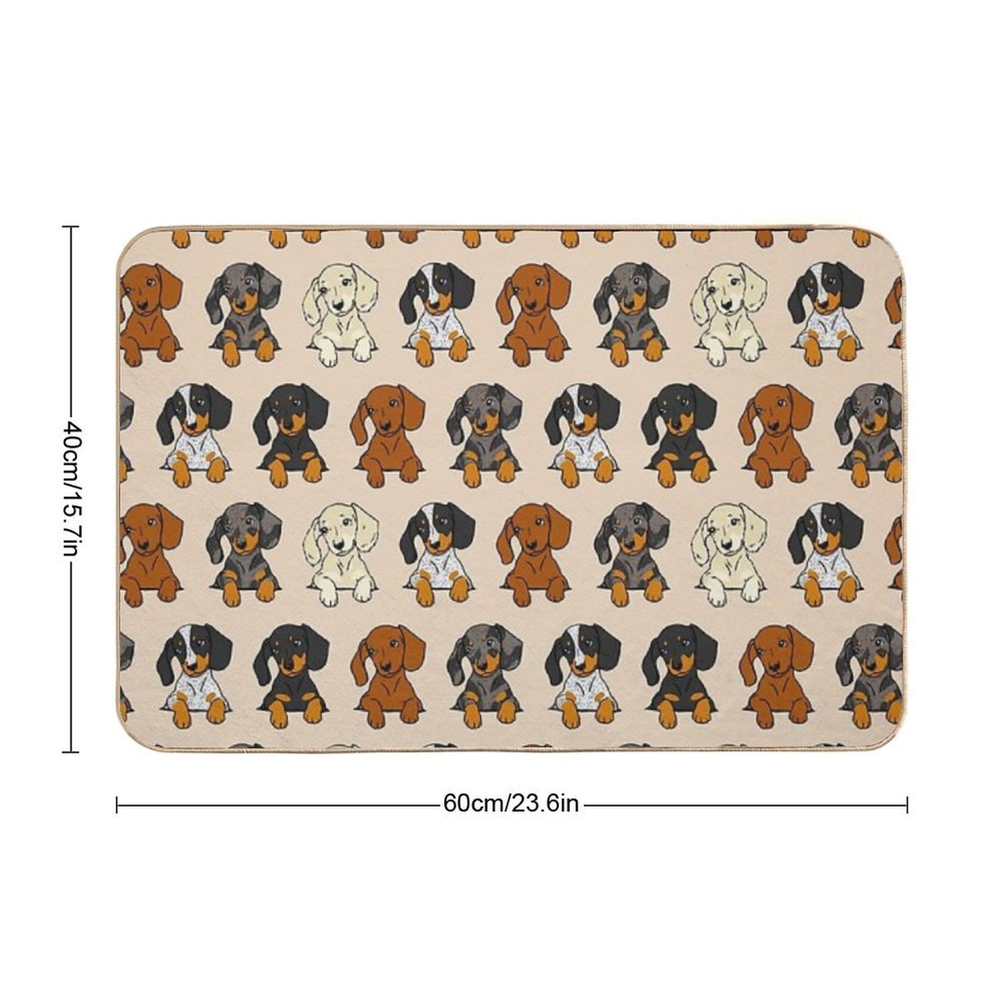 All Breeds Dachshund Cream Sticker Pack Toxin-Free Bath Mat
