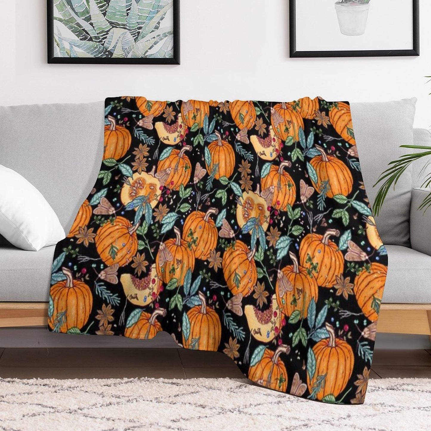 Magic Autumn Pumpkins Versatility Throw Blanket