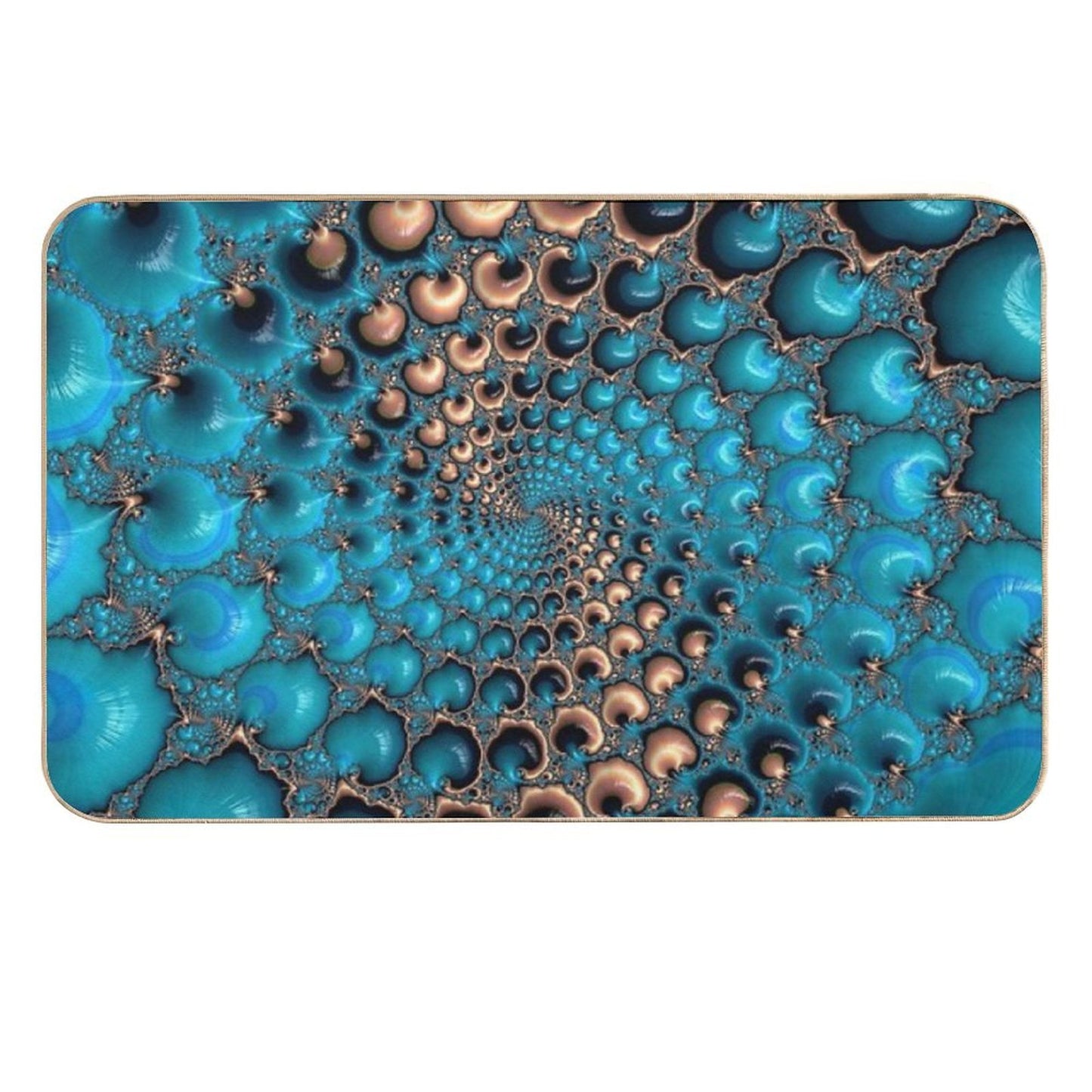 Teal Circles Dirt-Trapping Bath Mat