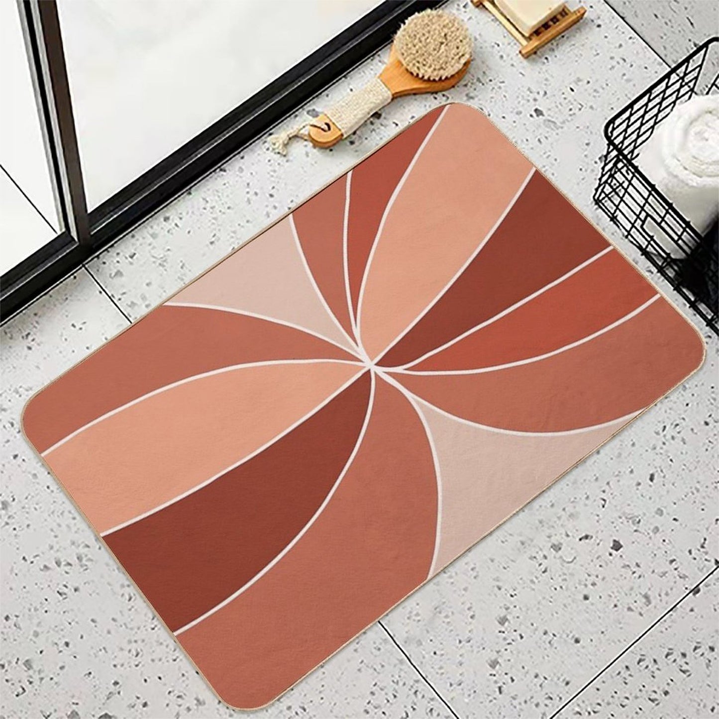 Colorful Retro Waves 5 Absorbent Bath Mat