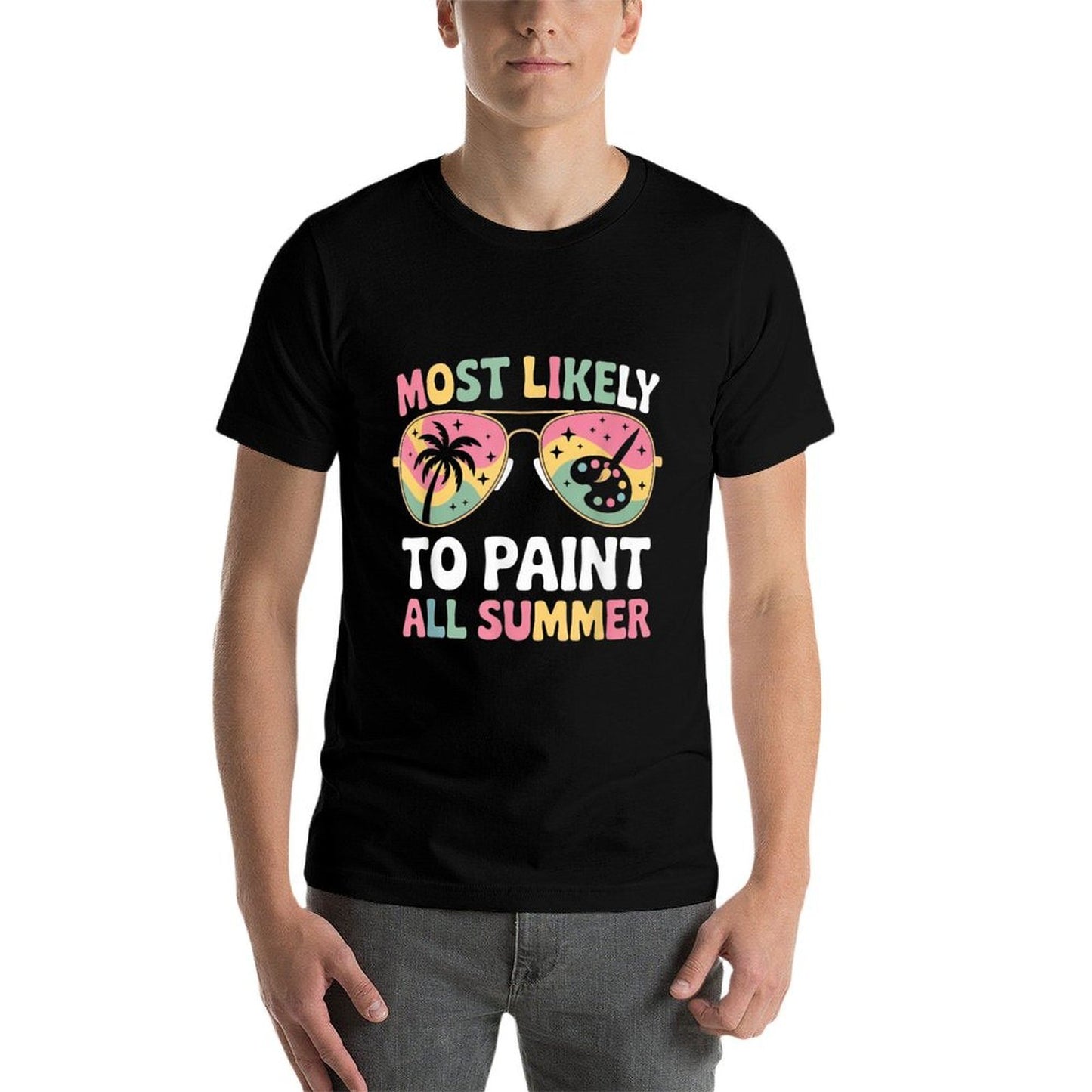 Most Likely To Paint All Summer Father’s Day Funny Gifts Durable T-Shirt