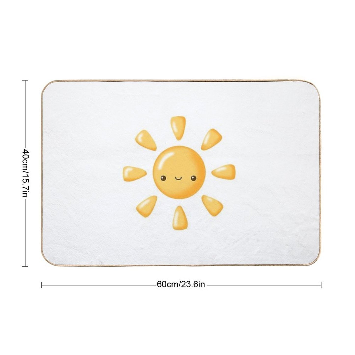 Kawaii Sun – Cheerful And Bright Cartoon Design Durable Bath Mat