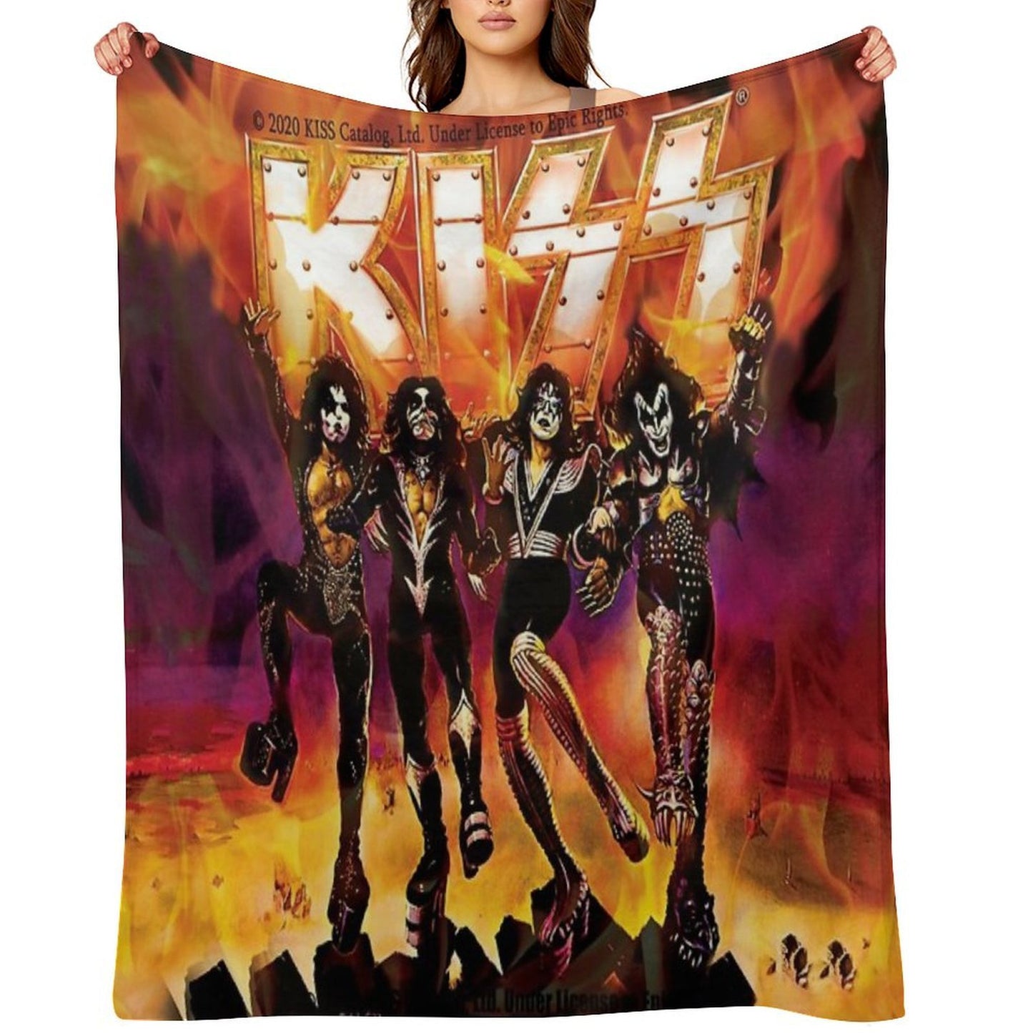 Kiss The Band T Shirt Durable Throw Blanket