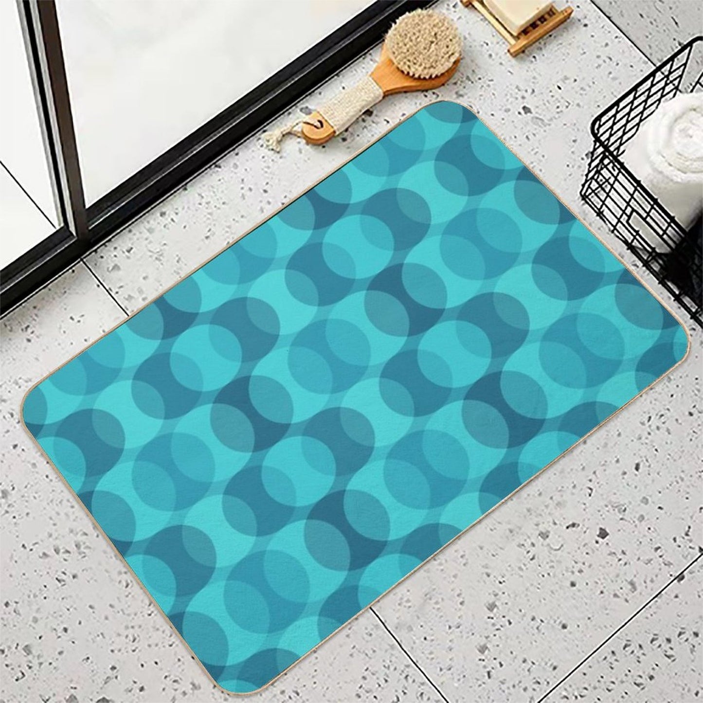 Retro Gradated Bubble Pattern 327 Absorbent Bath Mat