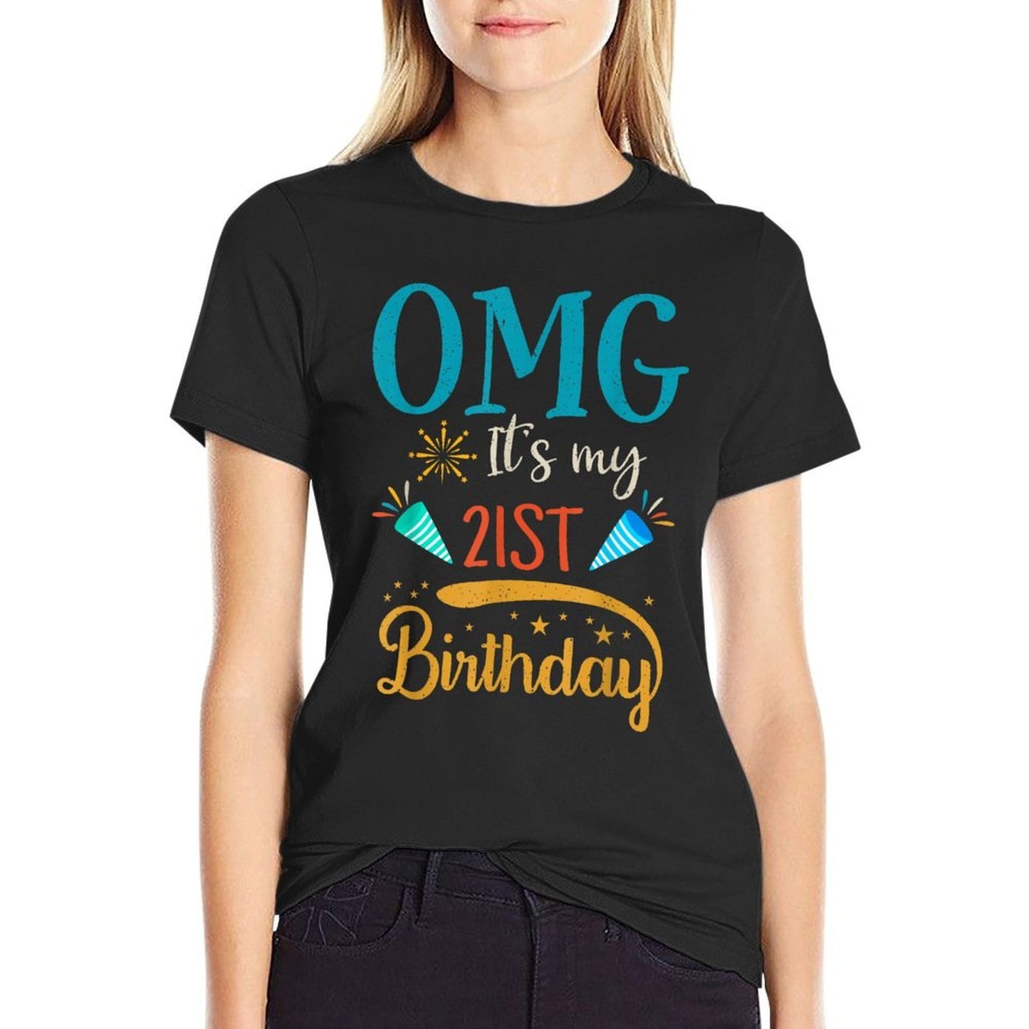 Retro 21 Years Old Boys Girls OMG! It's My 21st Birthday Durable T-Shirt