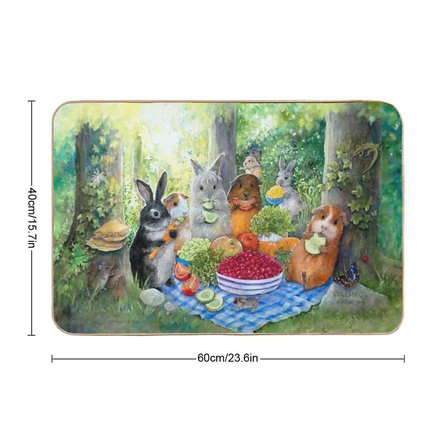 Picnic at Coleman's Farm Dirt-Trapping Bath Mat