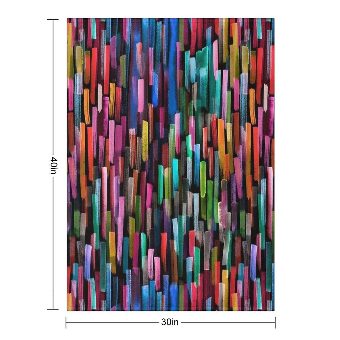Multicolored Watercolor Stripes Pattern Multi-functional Throw Blanket