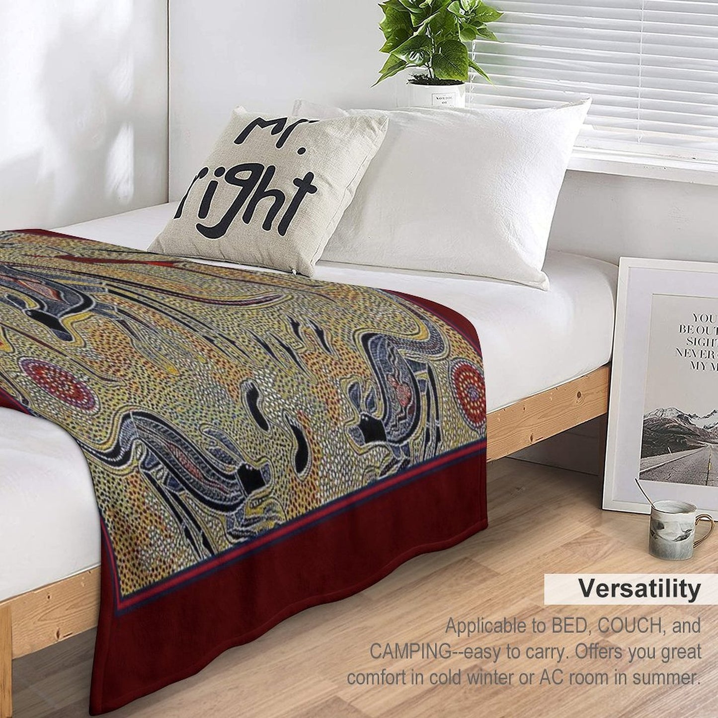 AUSTRALIAN ABORIGINAL Vintage Art Print All-season Throw Blanket