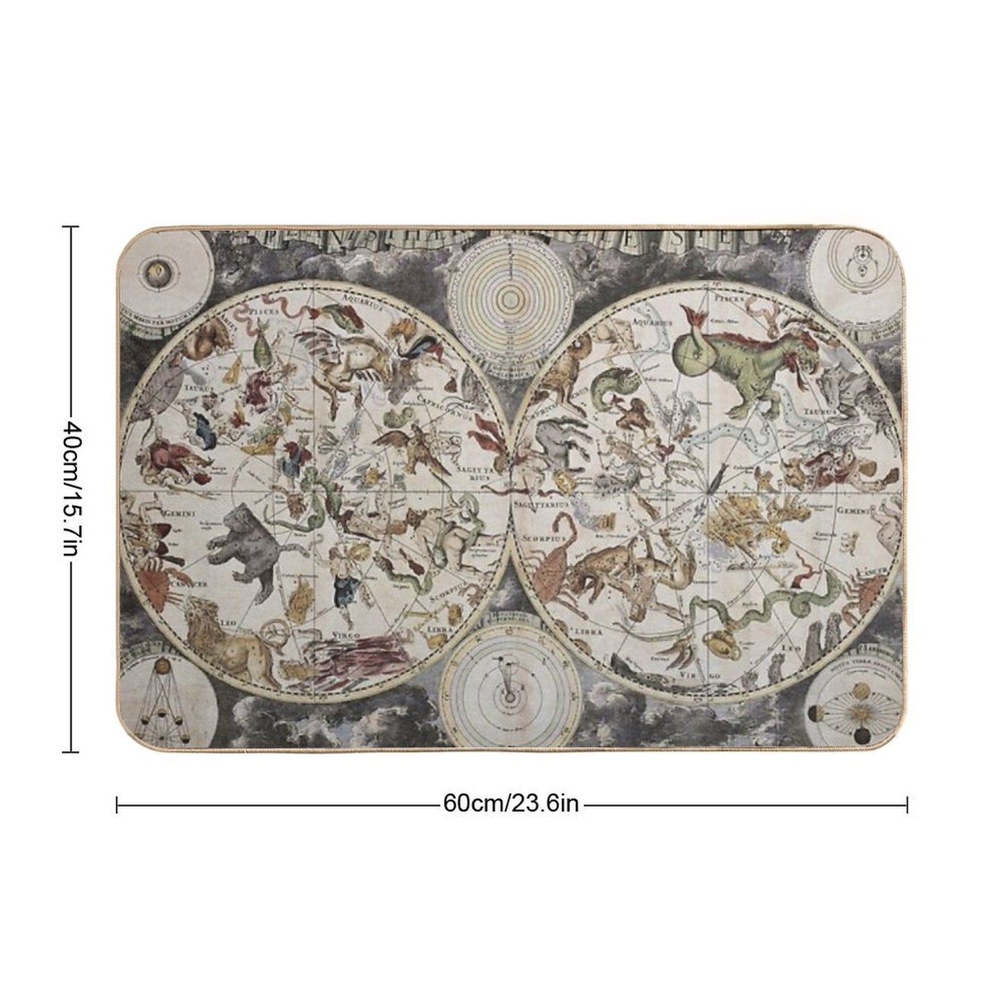 Vintage Celestial Star Map Easy Maintenance Bath Mat