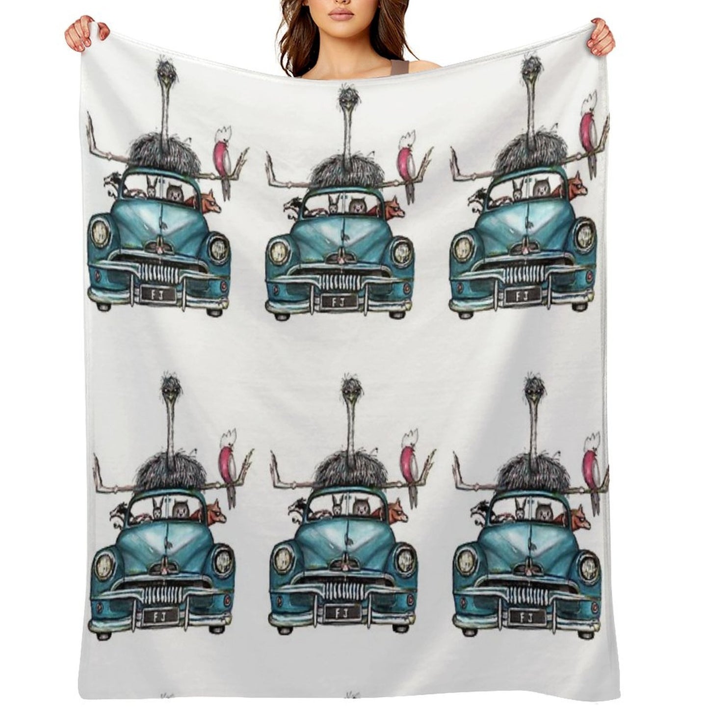FJ Aussie Party Travel-friendly Throw Blanket