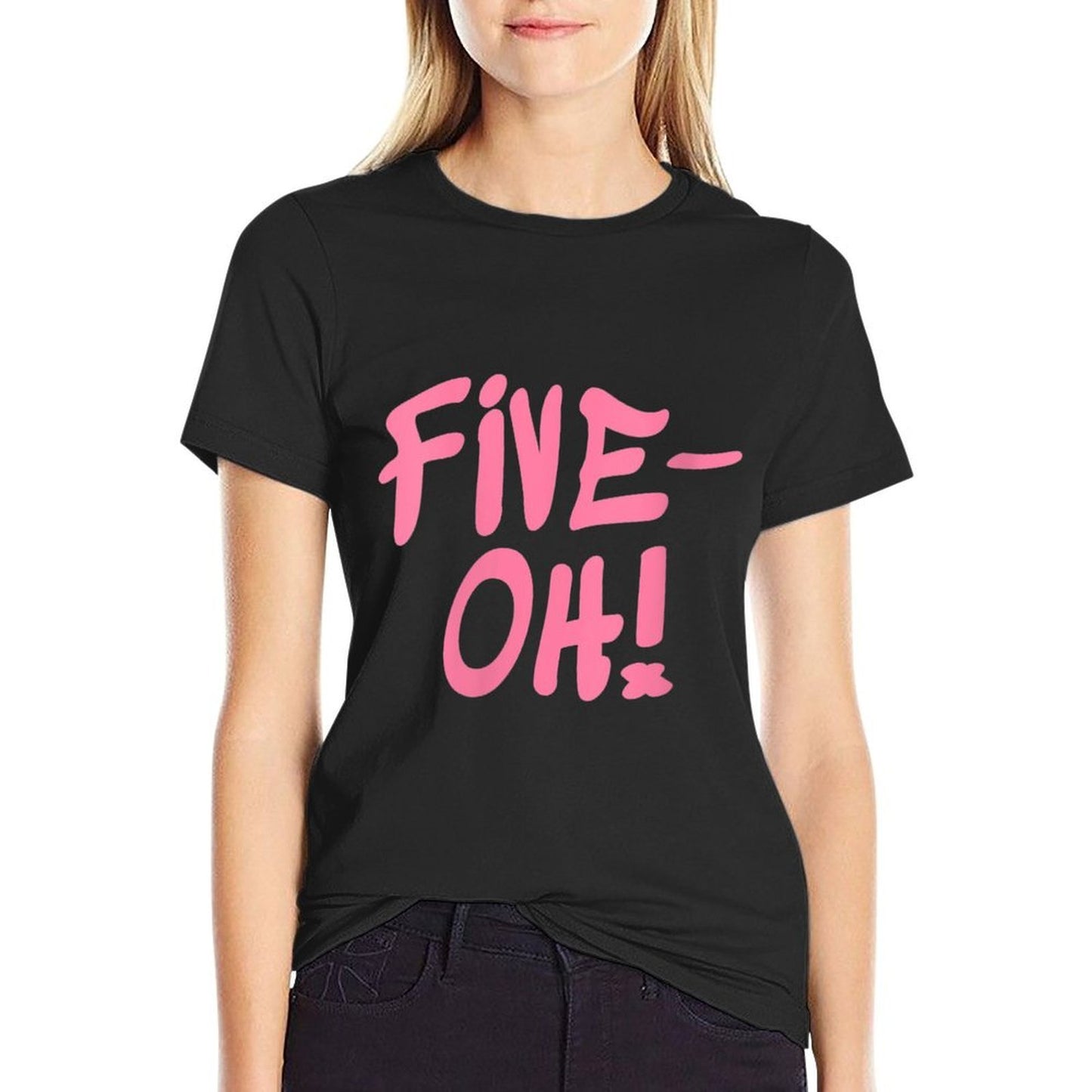 Womens Five Oh Fifty Funny 50th Birthday Gift  Soft T-Shirt