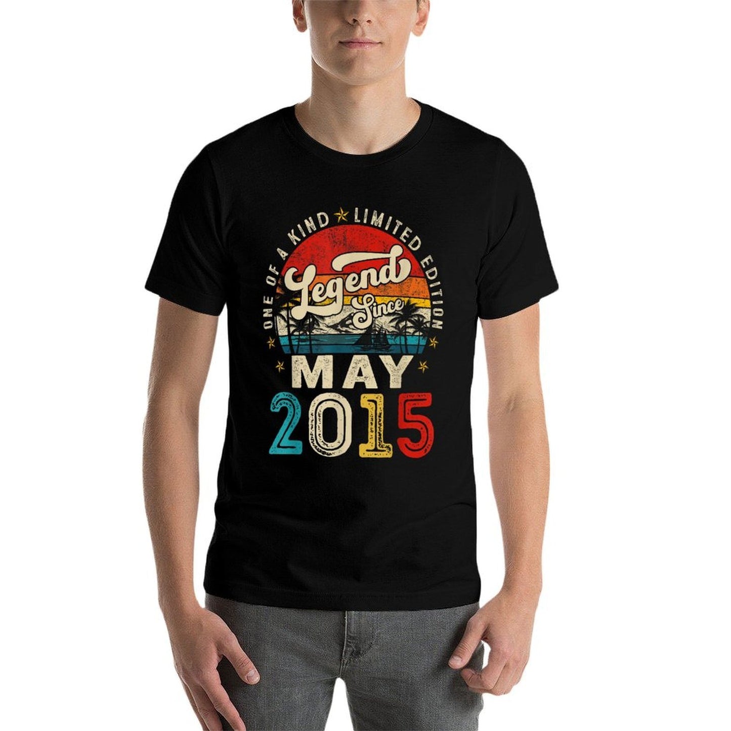 Legend Since May 10 Years Old 2015 Retro 10th Birthday Boys Polyester Blend T-Shirt