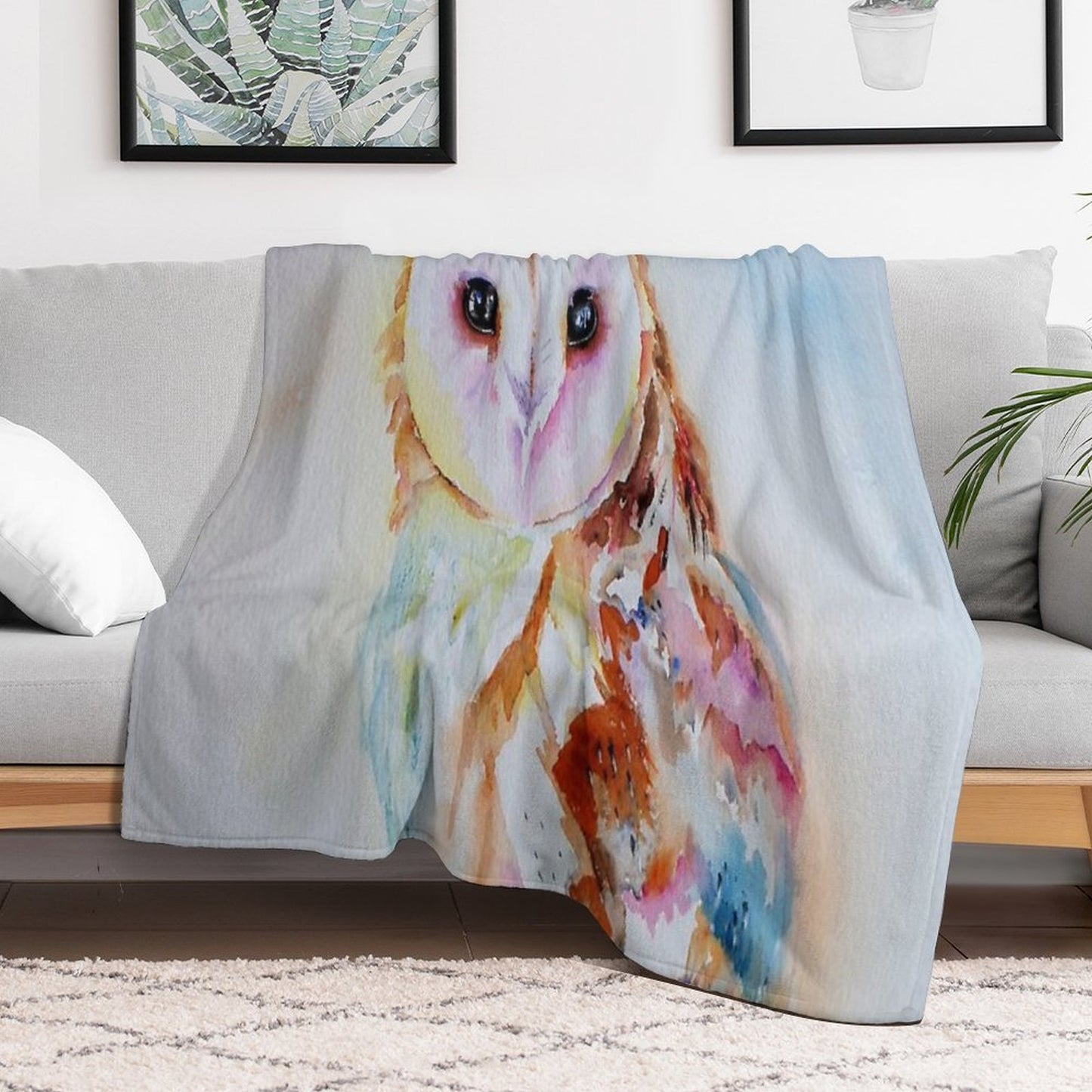Barn Owl Durable Throw Blanket