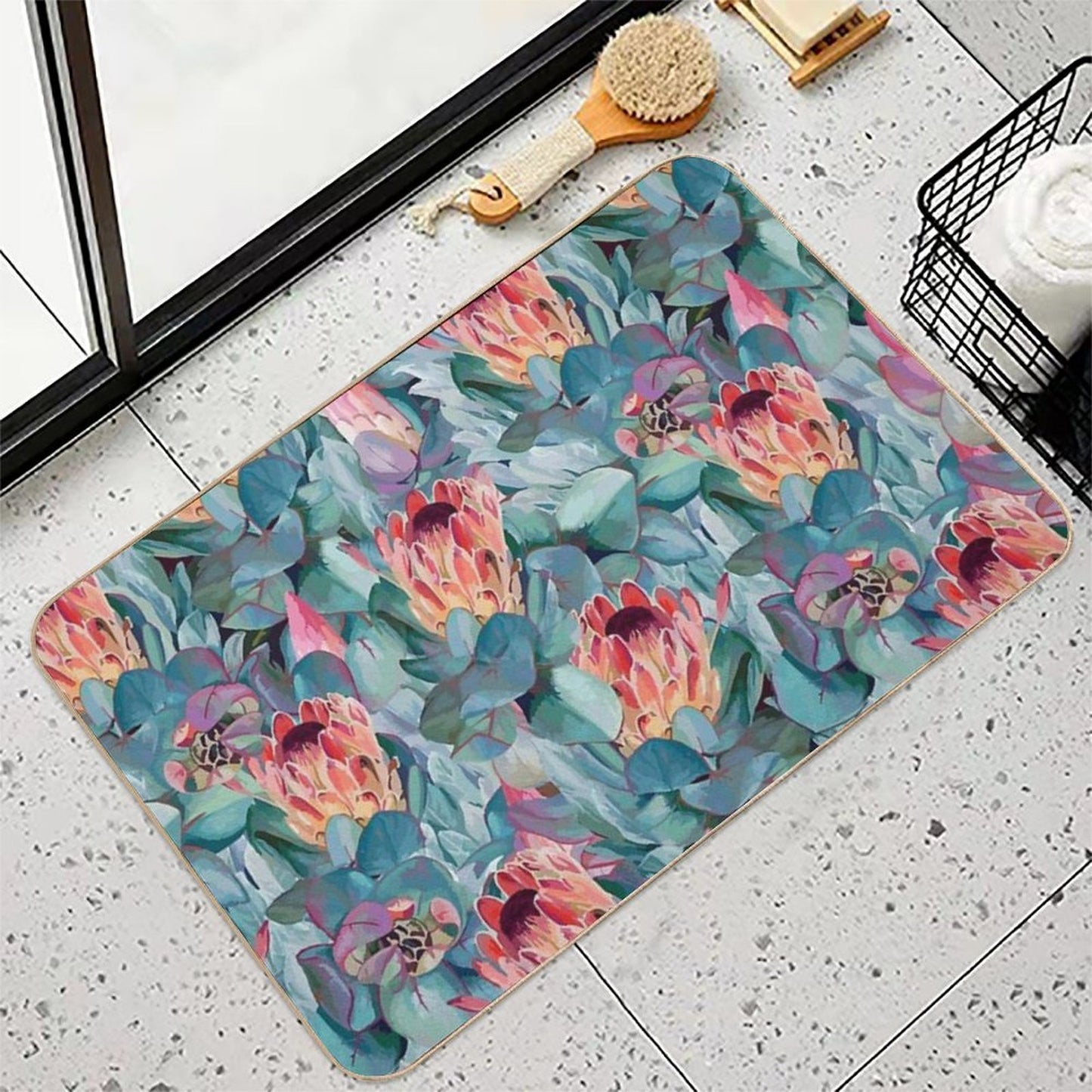 Protea Flowers Eco-Friendly Bath Mat