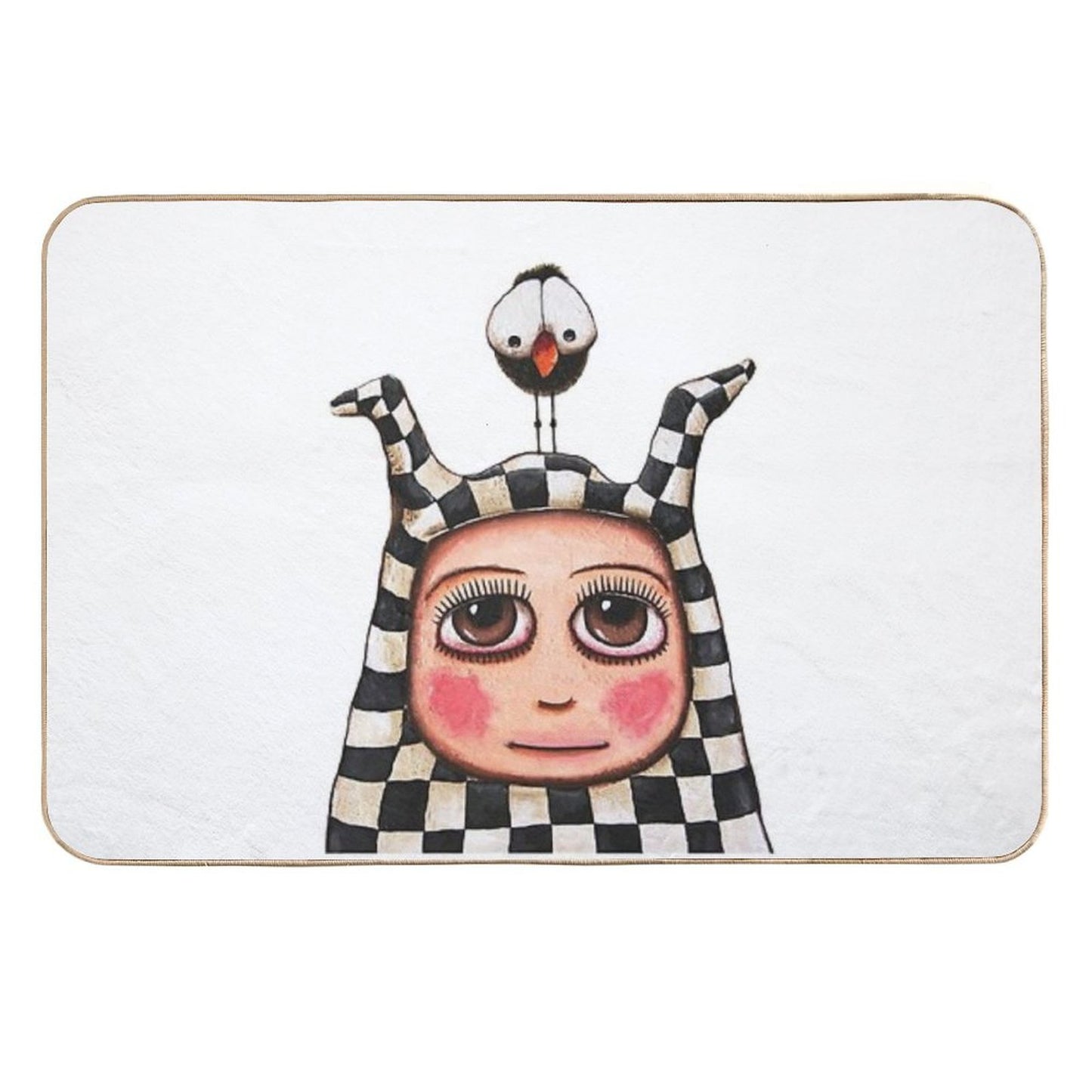 The Harlequin Girl And Crow Odorless Bath Mat