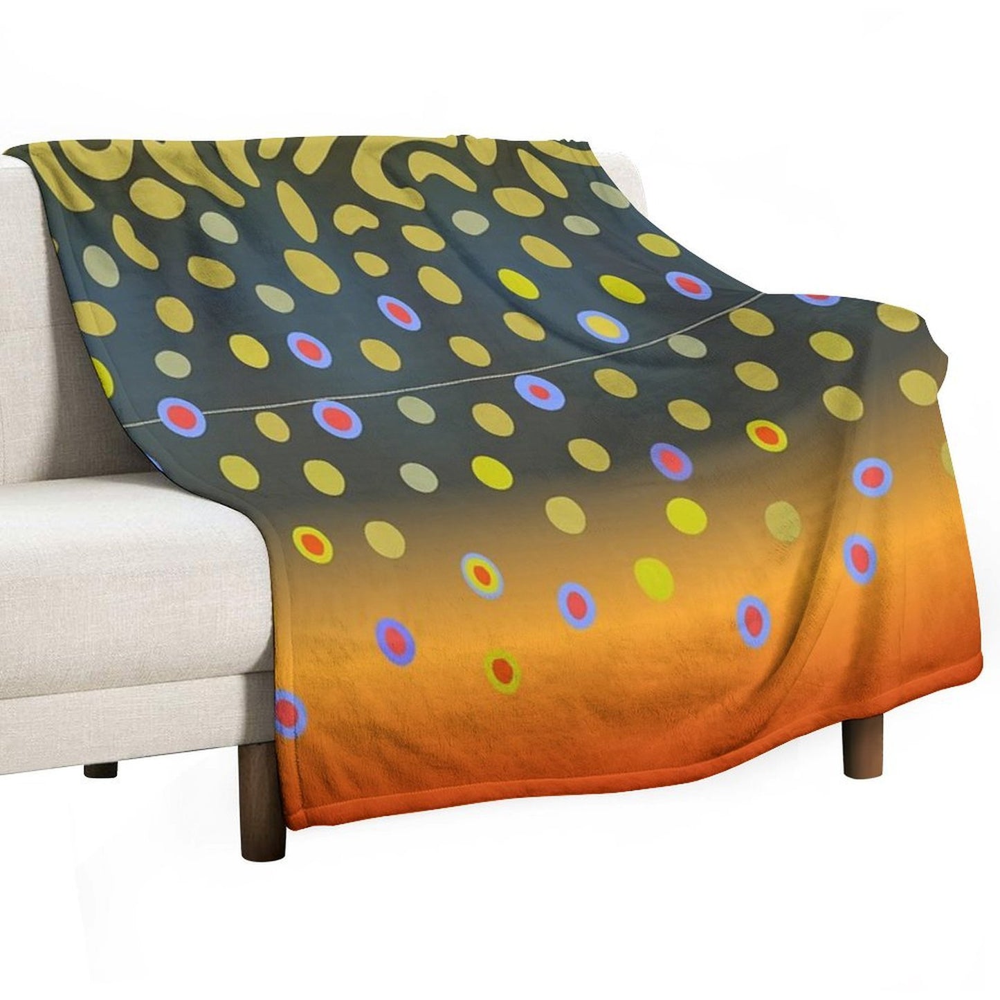 Brook Trout Skin Anti-pilling Throw Blanket