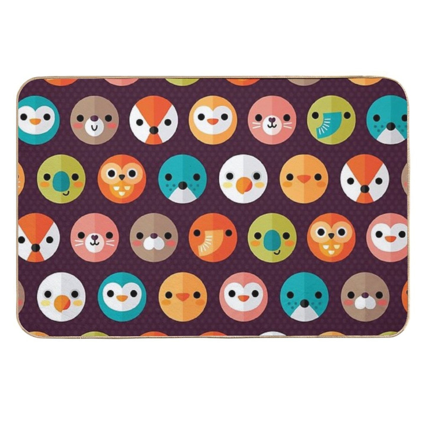 Smiley Faces - Cute Animal Faces Odorless Bath Mat