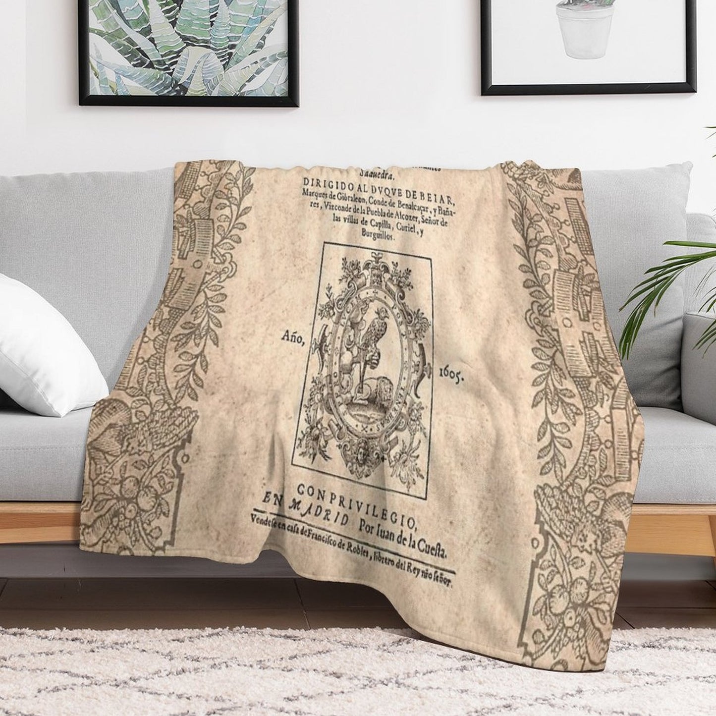 Cervantes, Don Quijote De La Mancha 1605 Travel-friendly Throw Blanket