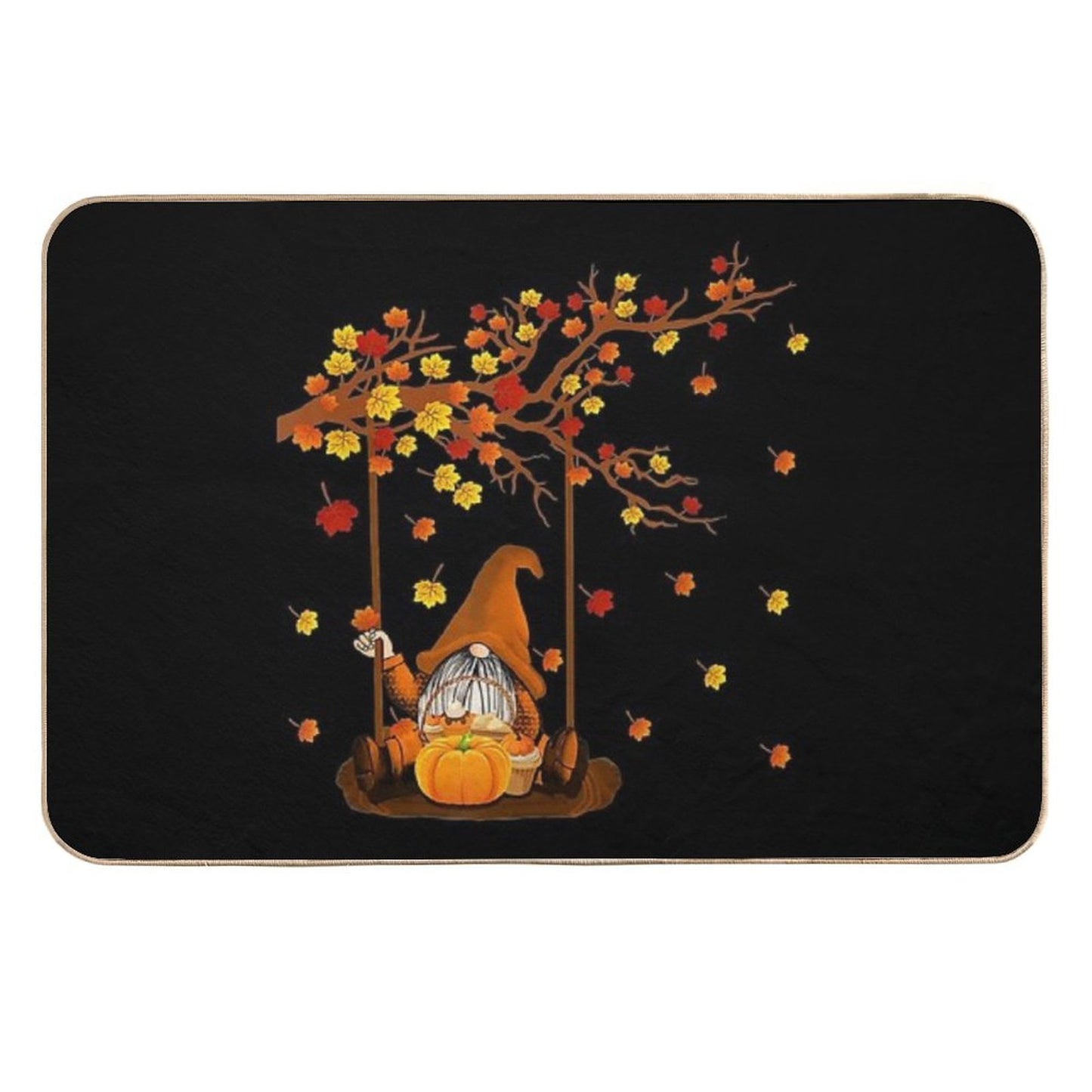 Pumpkin Gnomes Fall Autumn Cute Halloween Thanksgiving Multi-Purpose Bath Mat