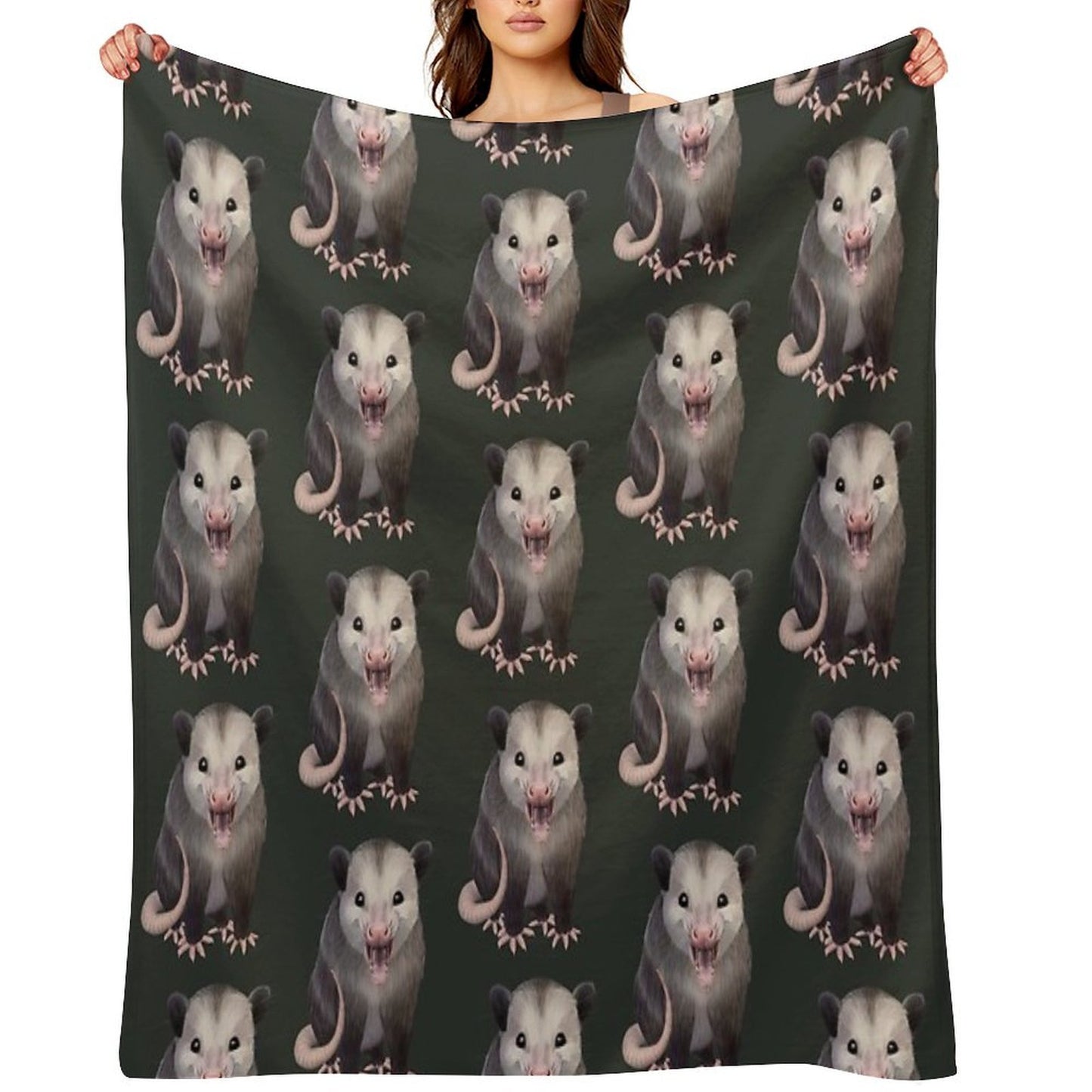 Happy Possum Eco-conscious Throw Blanket
