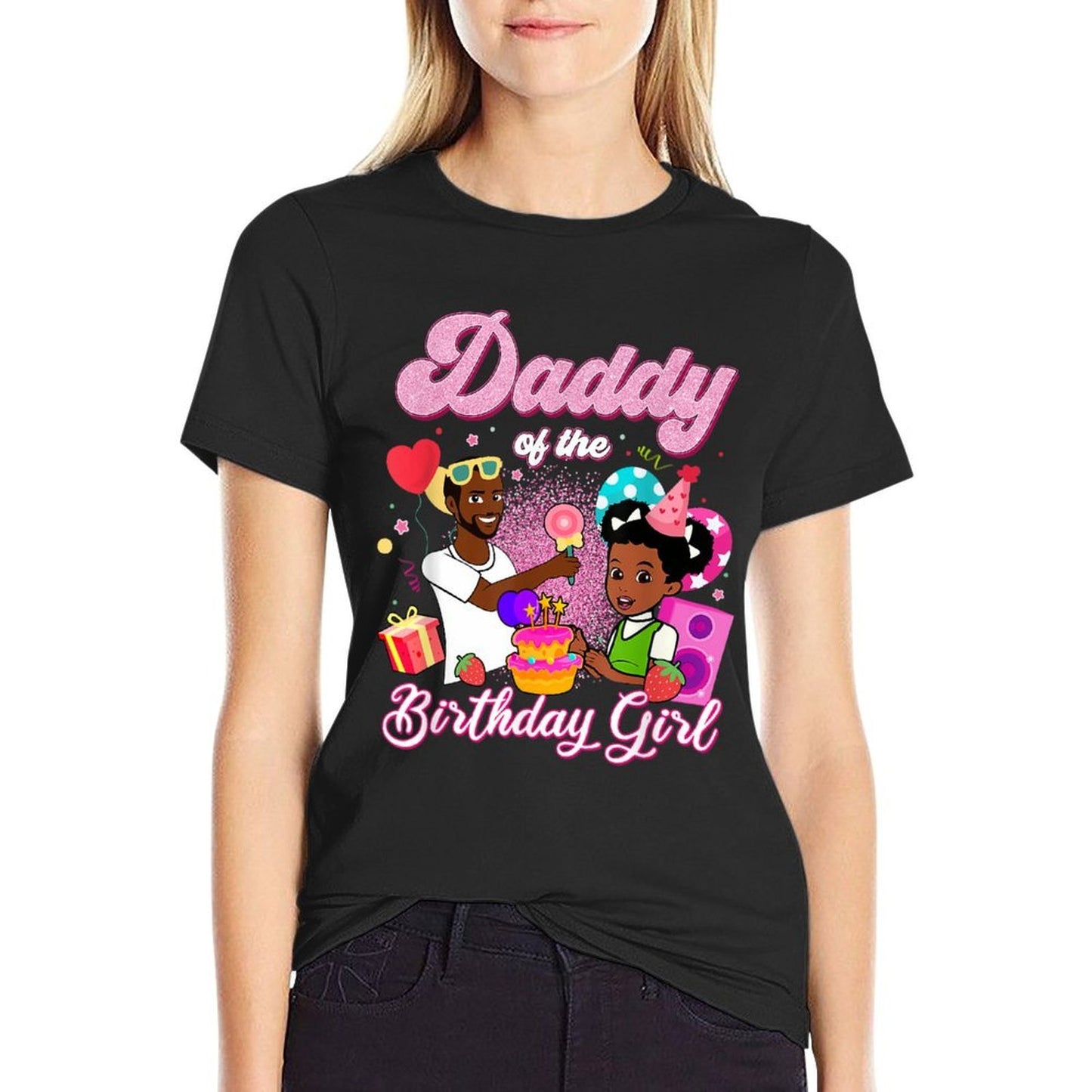 Daddy Of The Birthday Girl Gracie's Corner Birthday Party Rolled Sleeves T-Shirt