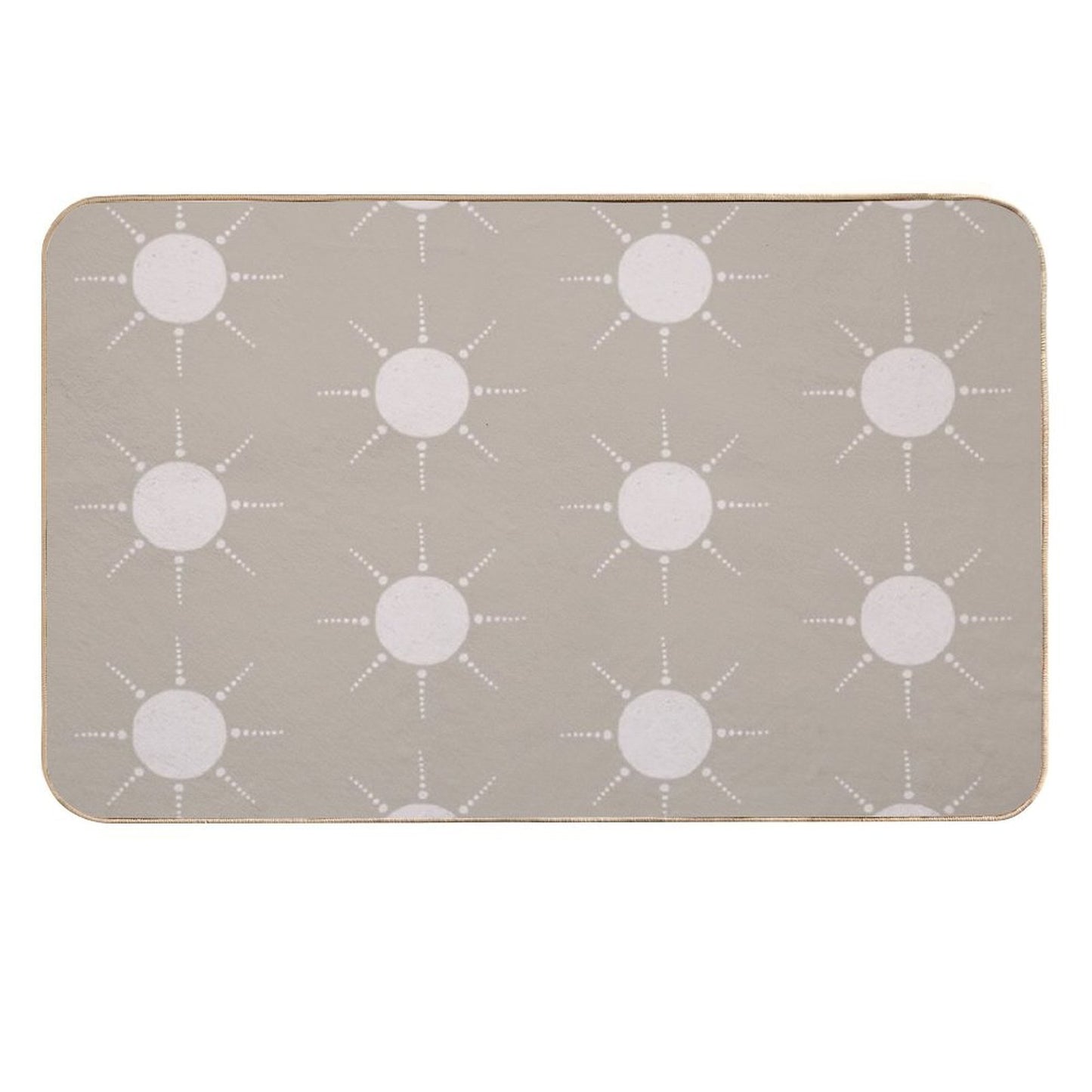 Pretty Polka Dots Sun Pattern Boho Aesthetic In Muted Colors Light Taupe Durable Bath Mat