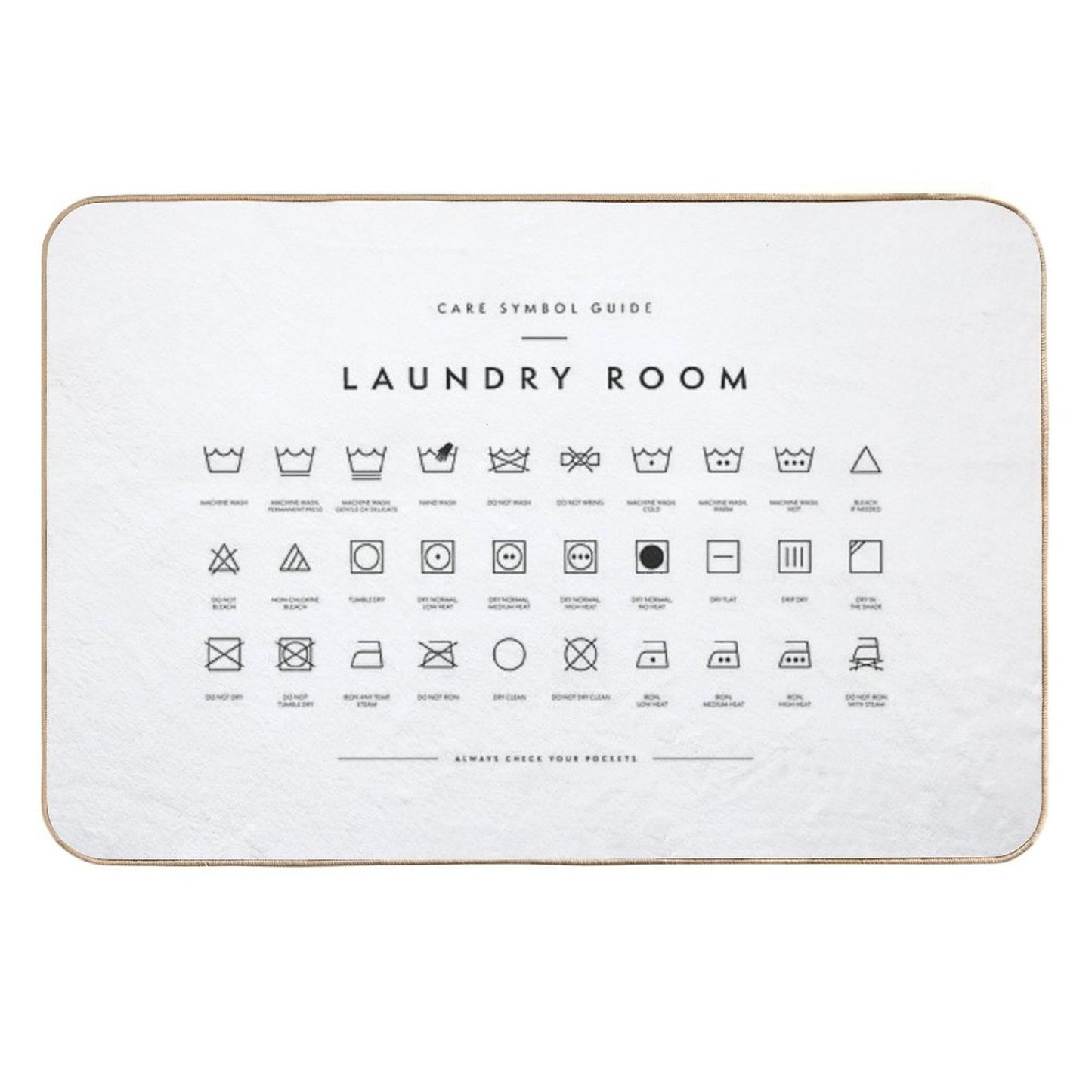 Laundry Room Symbols Repositionable Bath Mat