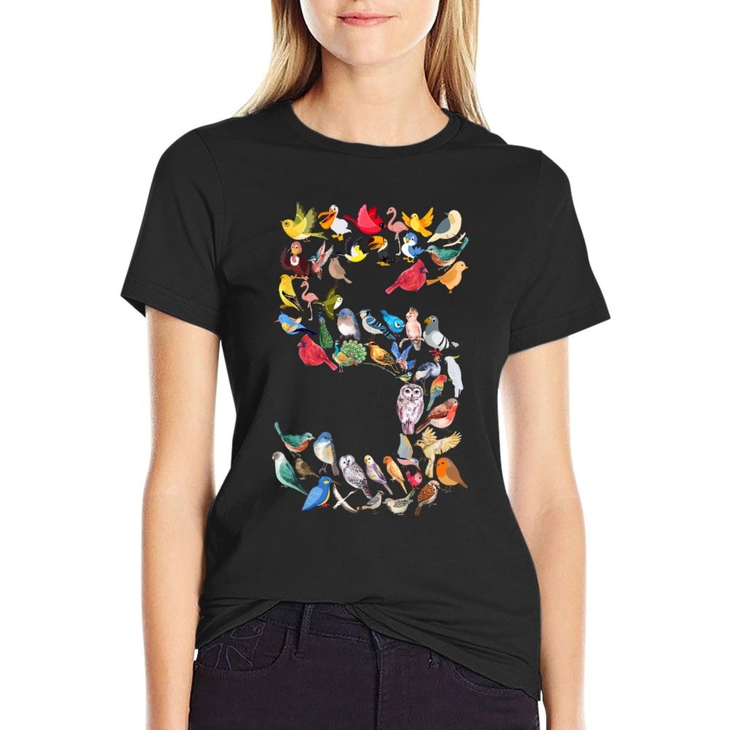 Kids 5th Birthday Birds Themed 5 Year Old Boys Bird Lover Stretchy T-Shirt