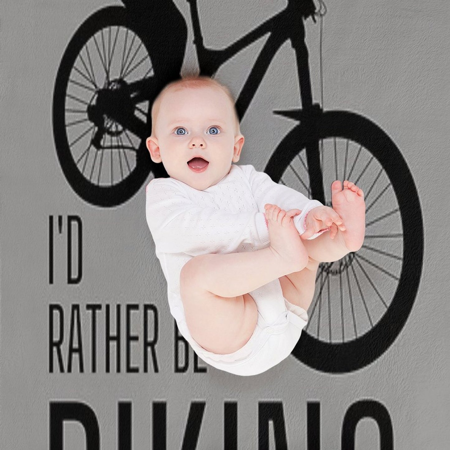 I'd Rather Be Biking. MTB. Mountain Biker. Downhill. Black Lightweight Throw Blanket
