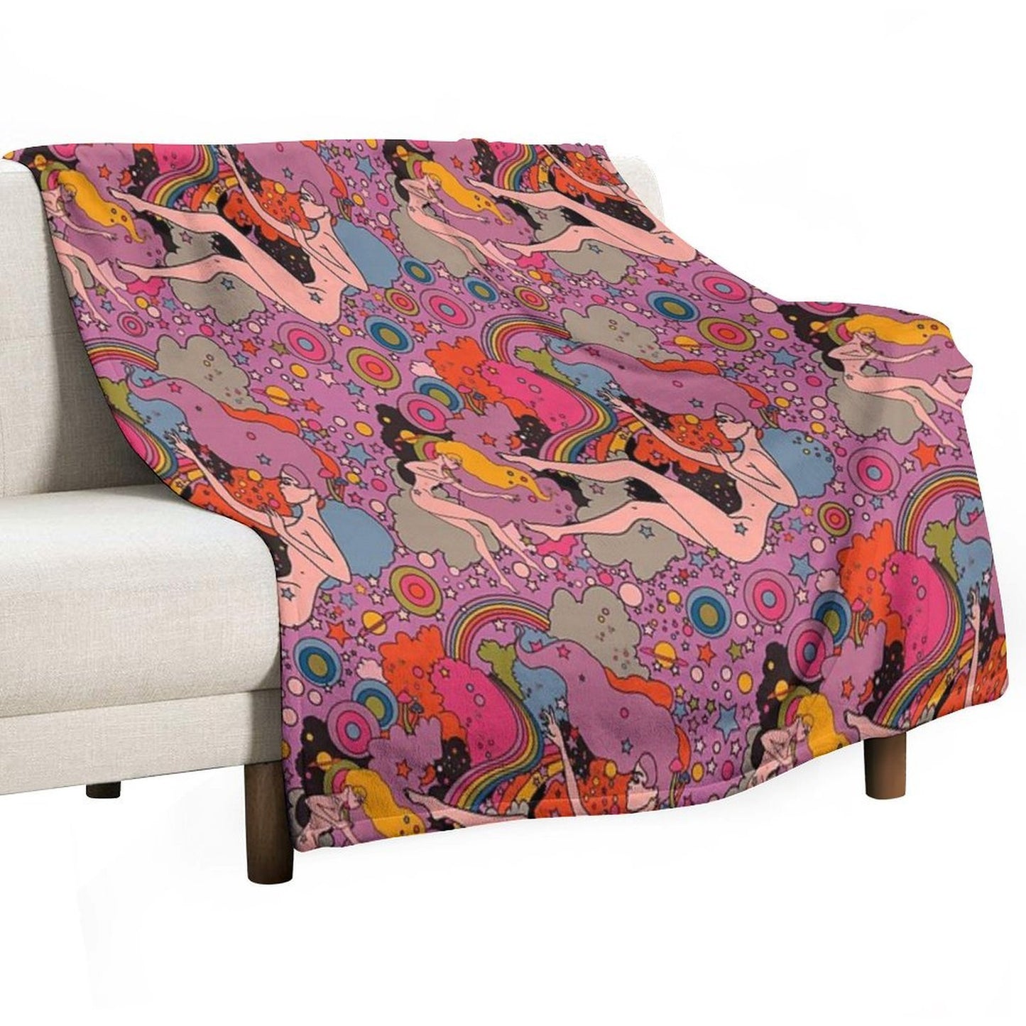 PINK SPACE VIOLET GIRLS All-season Throw Blanket