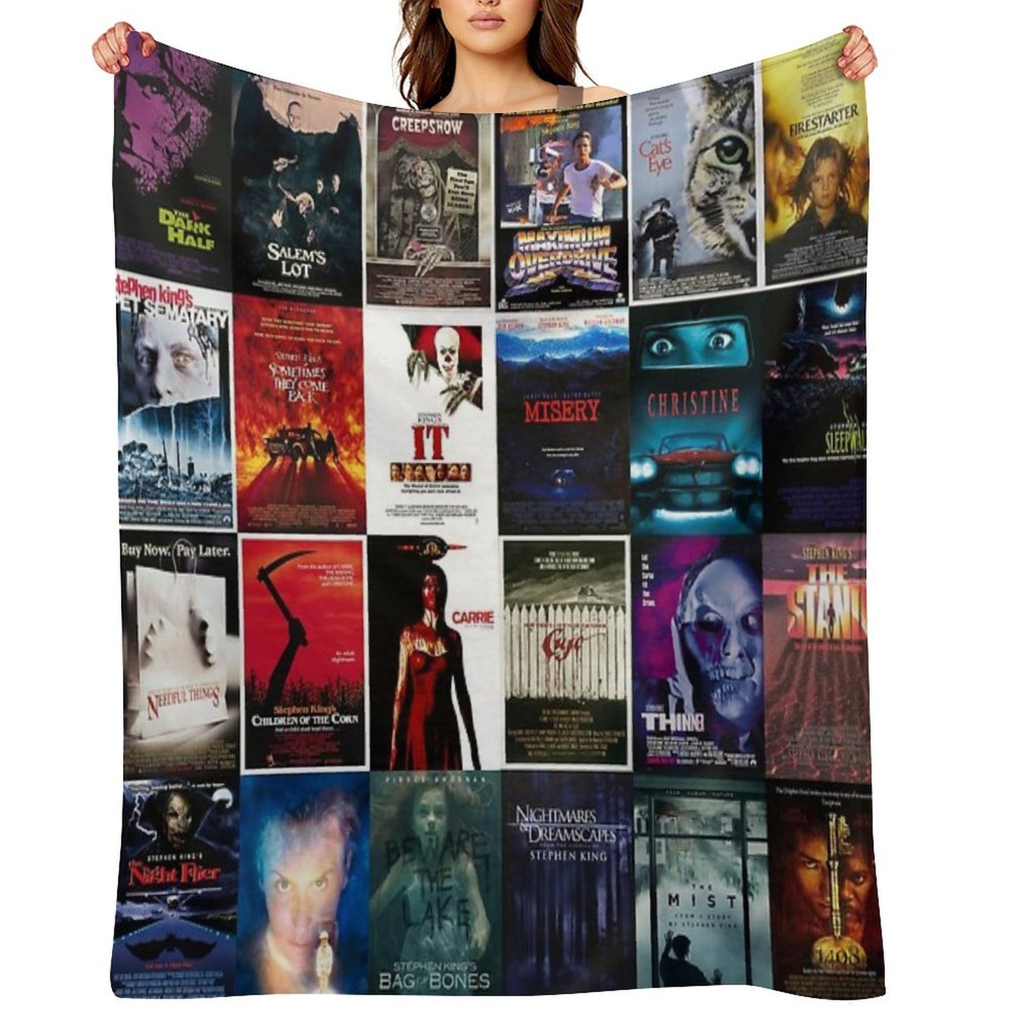 Stephen King Movie Posters Collection Eco-conscious Throw Blanket