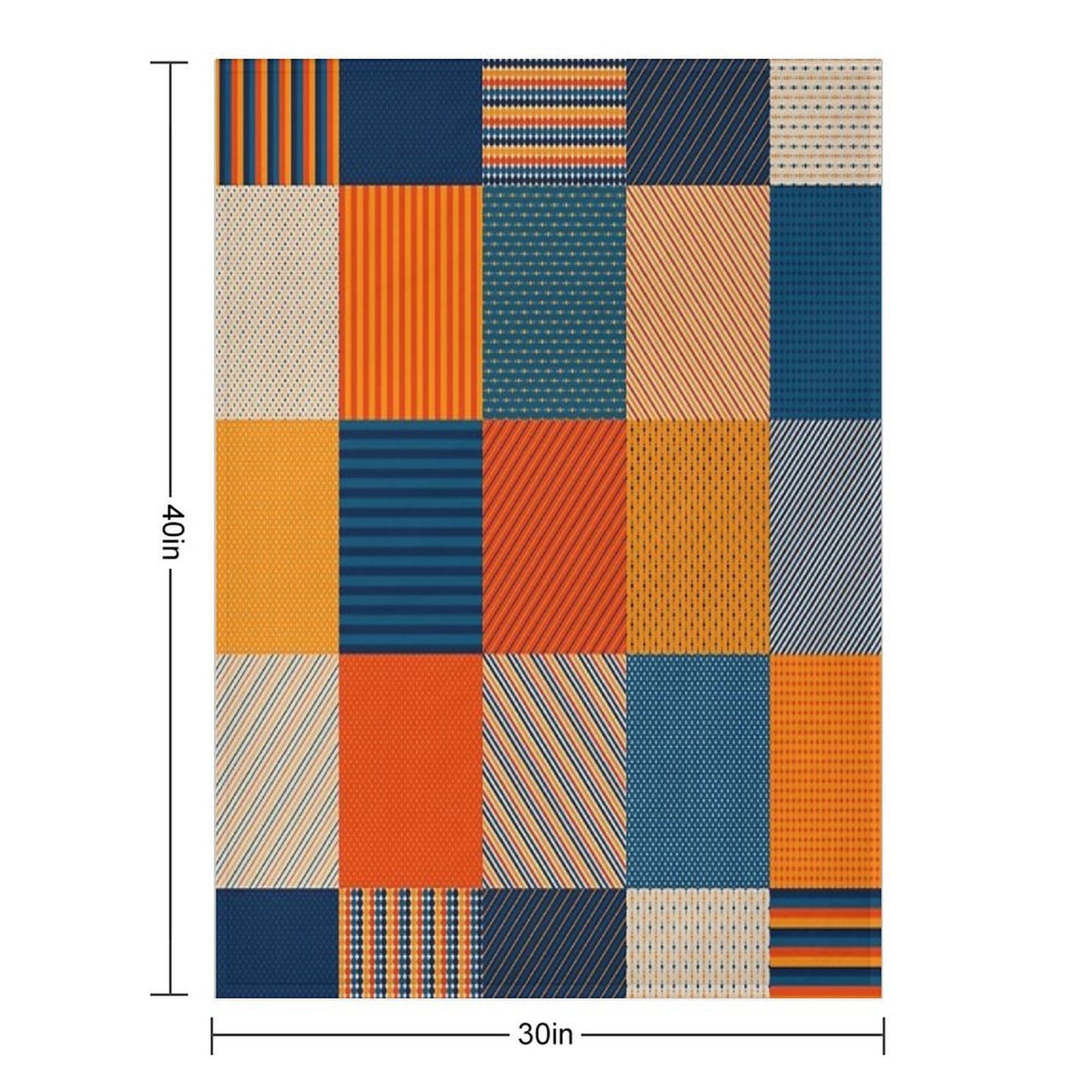 Retro Color Stripes And Dots Patchwork Pattern Quick-dry Throw Blanket
