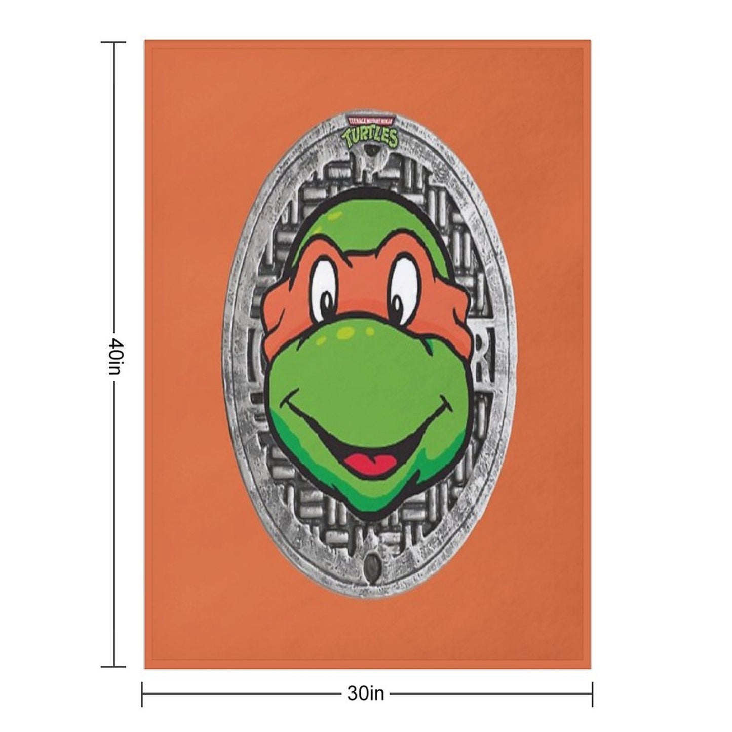 Orange TMNT THE MUTANT NINJA TURTLES MICHELANGELO Anti-pilling Throw Blanket