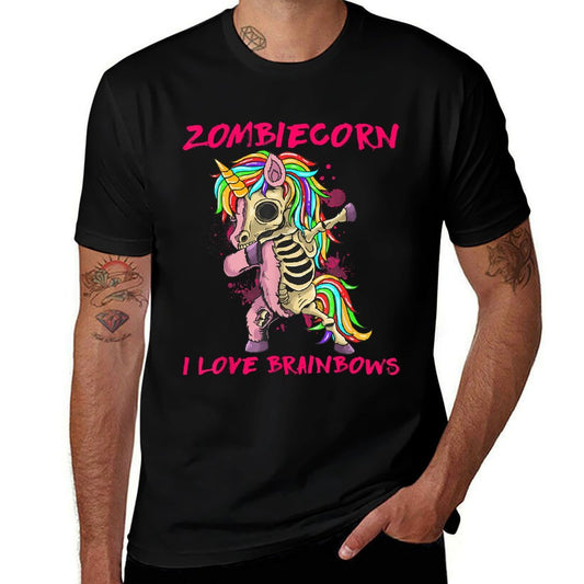 Zombiecorn I Love Brainbows Zombie Halloween Unicorn Lovers  Quick-drying T-Shirt