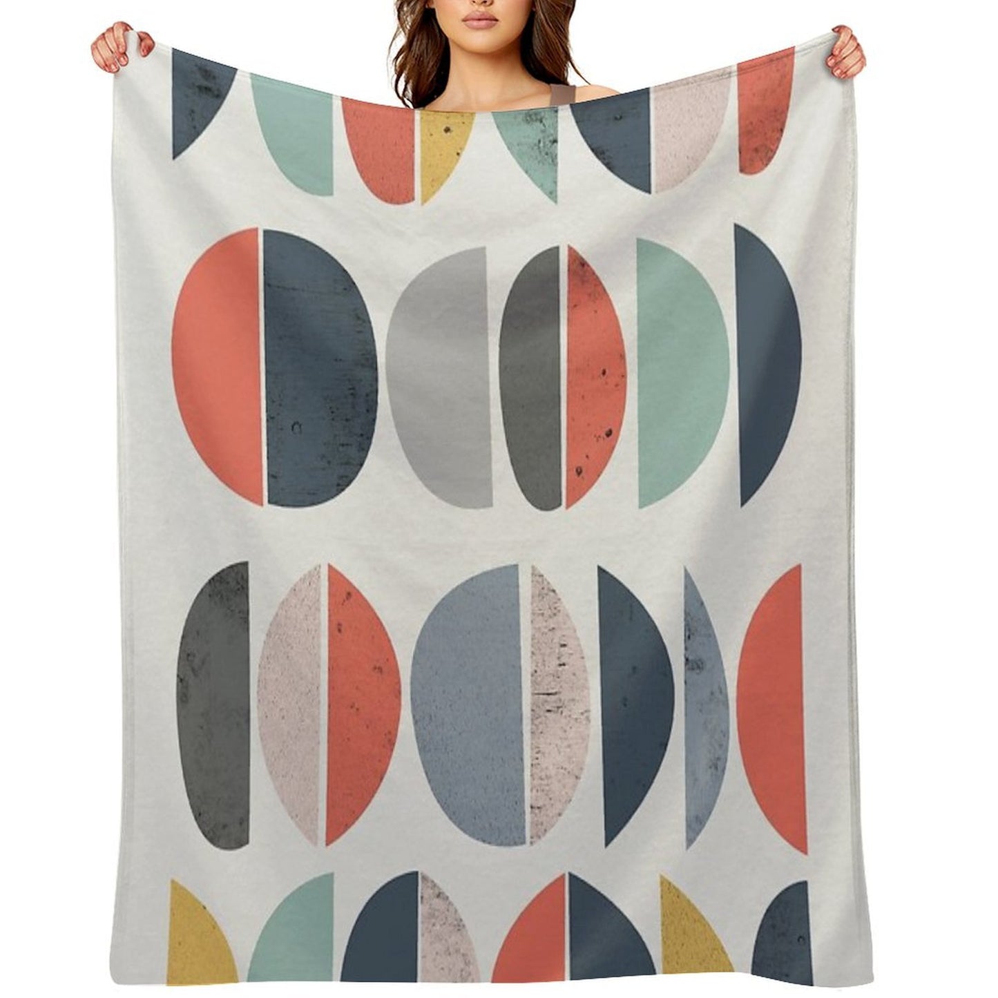 Mid Century Retro Shrink-resistant Throw Blanket