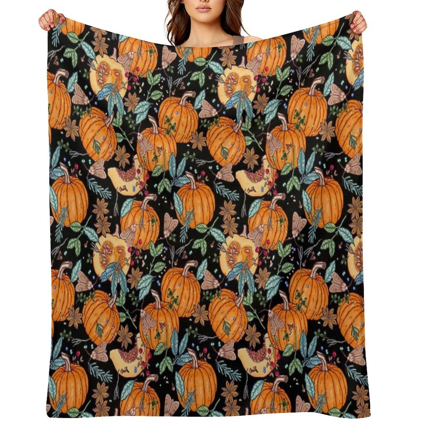 Magic Autumn Pumpkins Versatility Throw Blanket