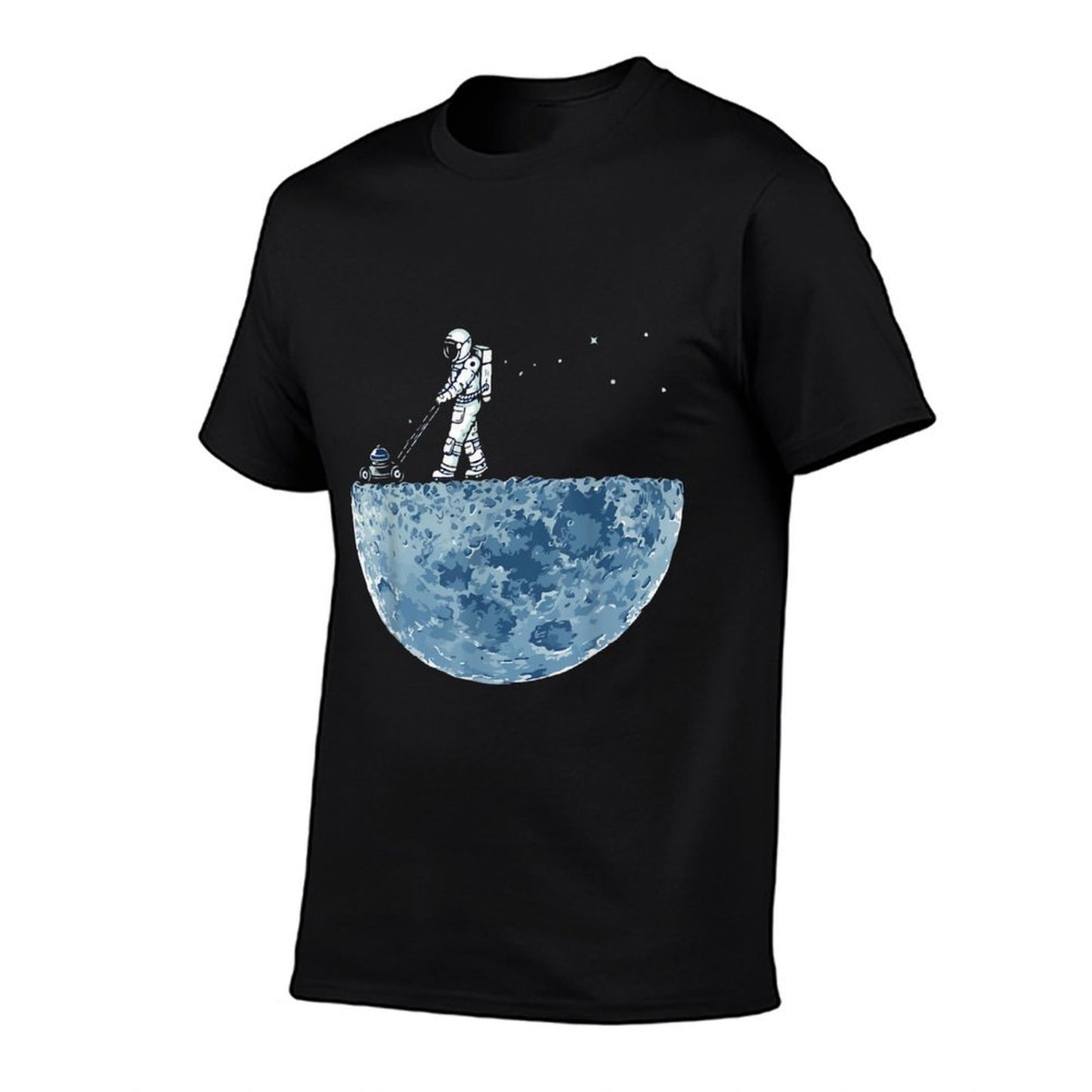 Astronaut Mowing The Moon Lawn Tagless Design T-Shirt