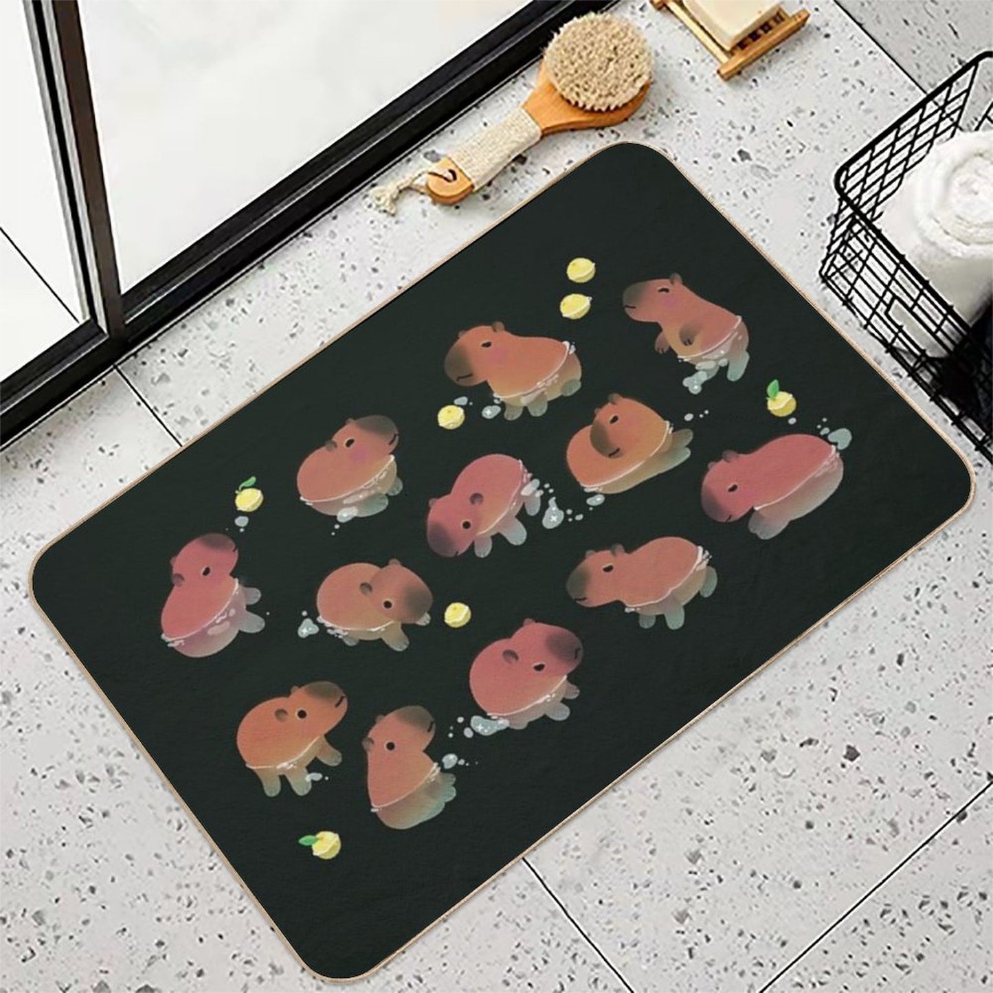 Capybath Time - Dark Absorbent Bath Mat