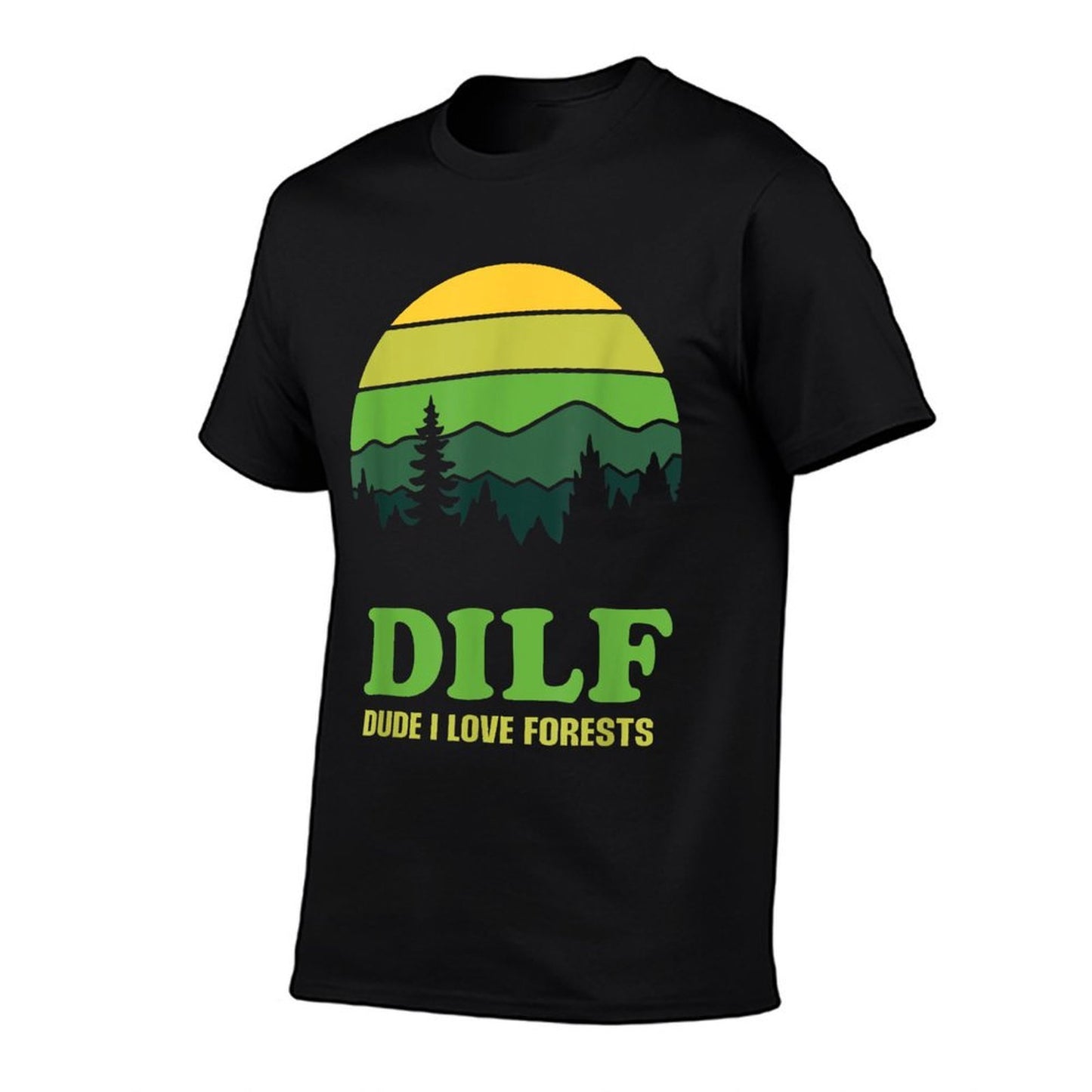 DILF Dude I Love Forests - Funny Nature Hiking Tree Camp Fan Polyester Blend T-Shirt