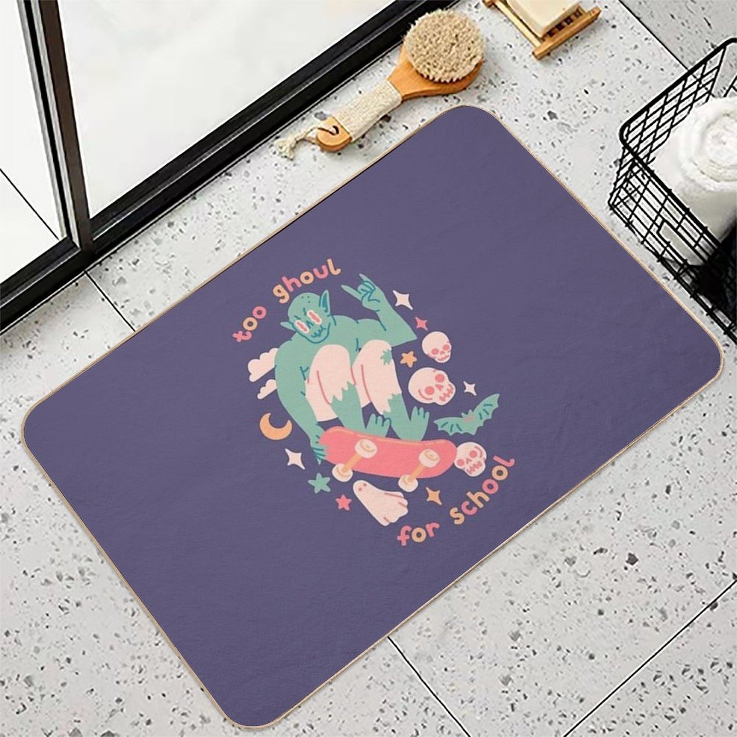 TOO GHOUL FOR SCHOOL Dirt-Trapping Bath Mat