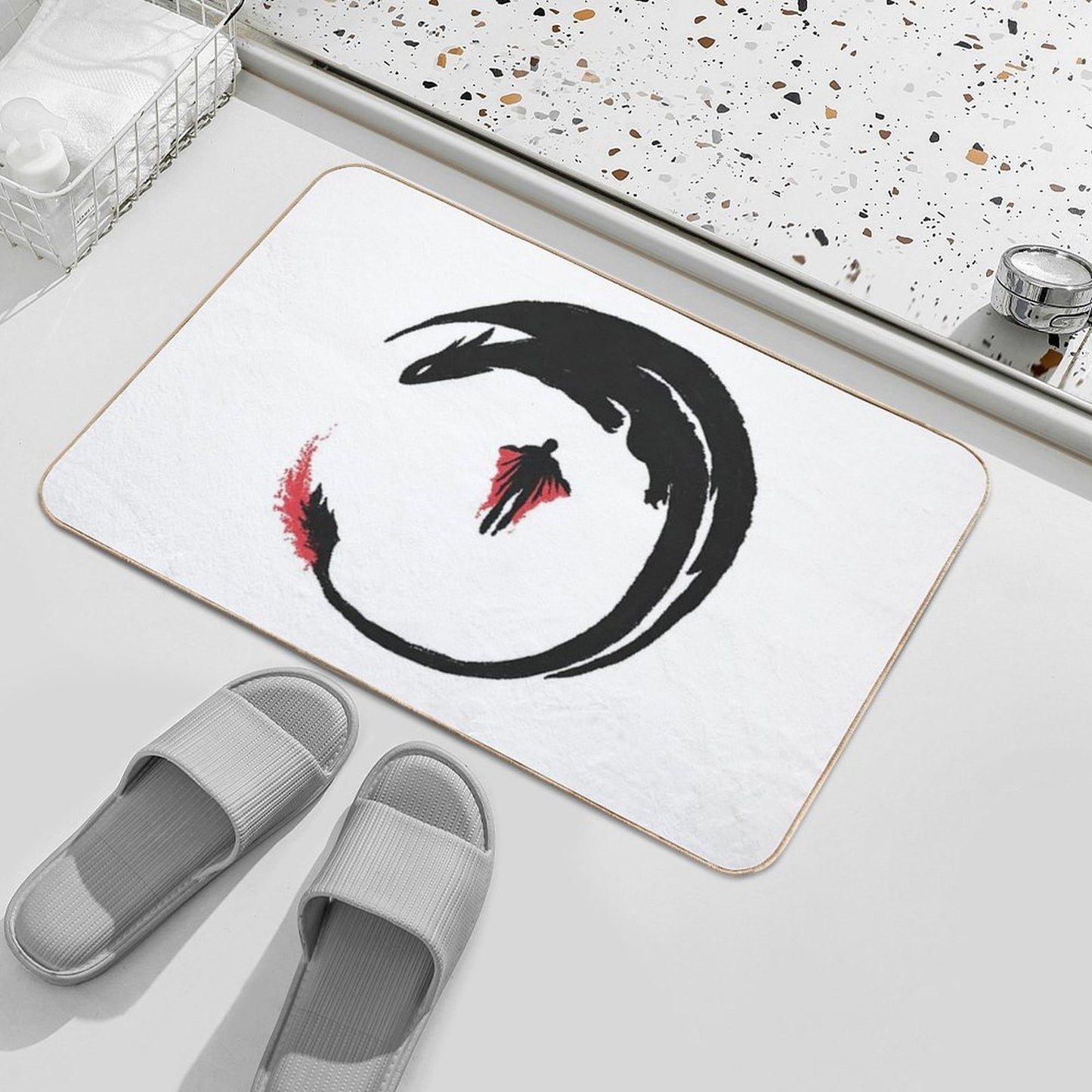 Dragon Rider Repositionable Bath Mat