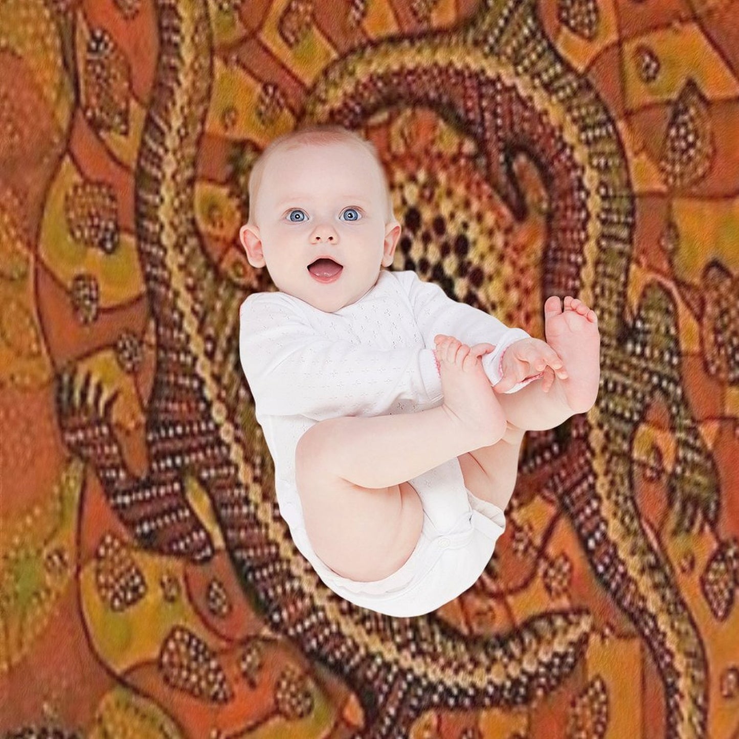 Goanna Dreaming Plush Throw Blanket