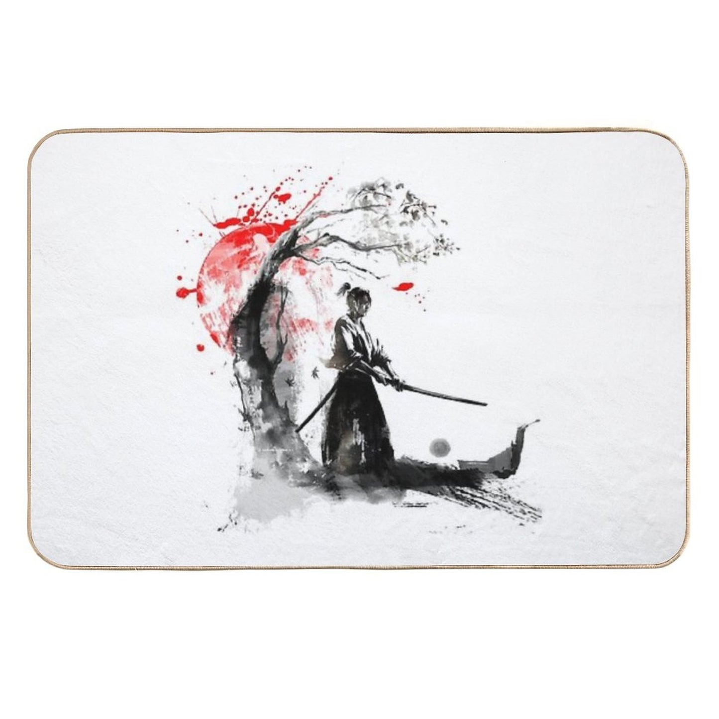 Japanese Samurai Repositionable Bath Mat