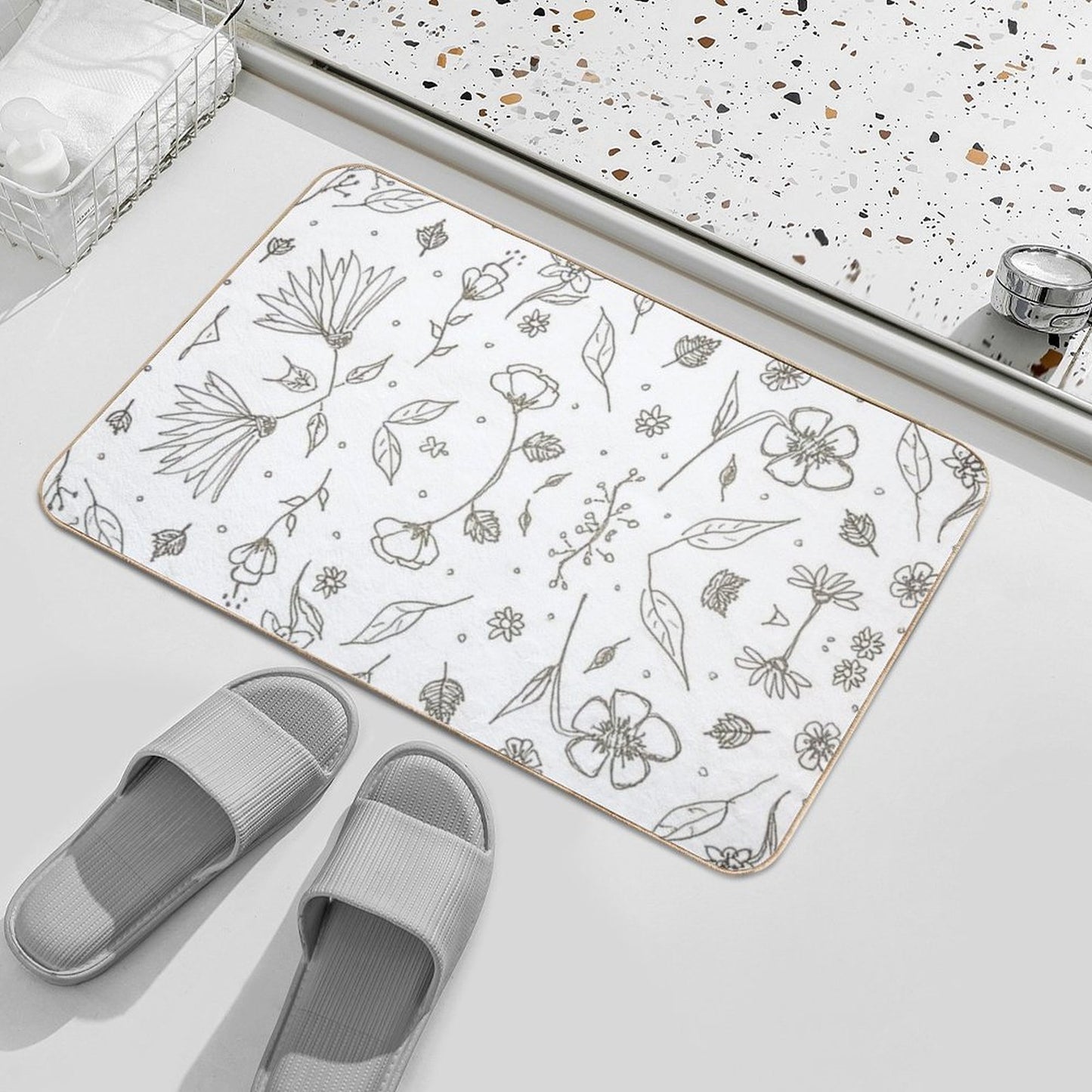 Flowers 2 Rapid-Drying Bath Mat