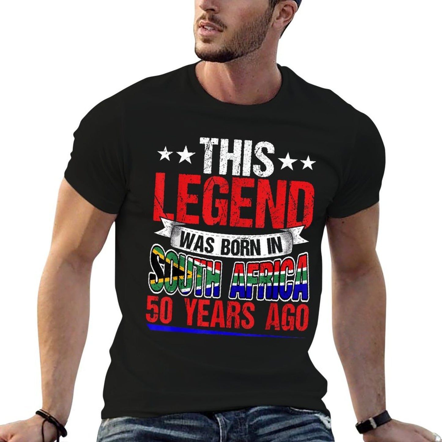 Legend Was Born In South Africa 50 Years Ago 50th Birthday  Slim-fit Cut T-Shirt