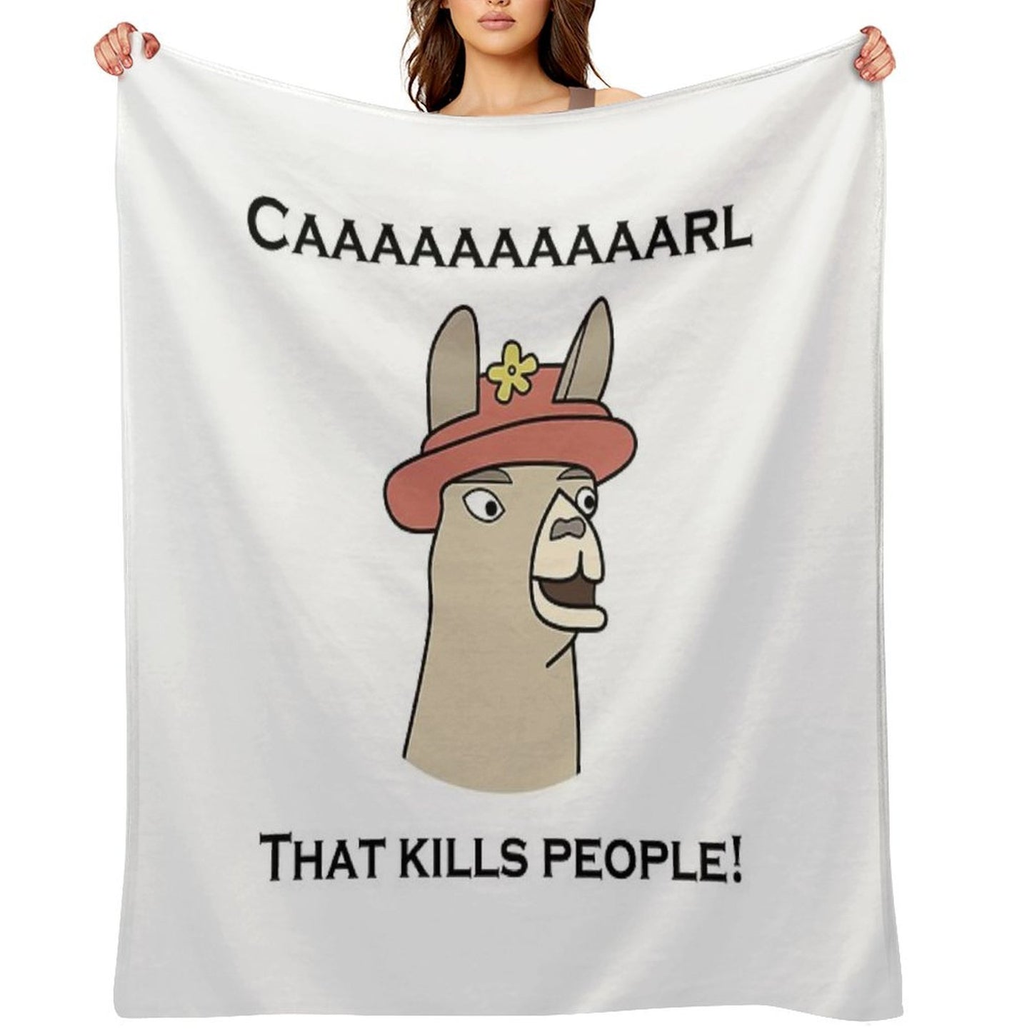 Llamas with Hats - Caaaaaaaaaarl! That Kills People! Compact Throw Blanket